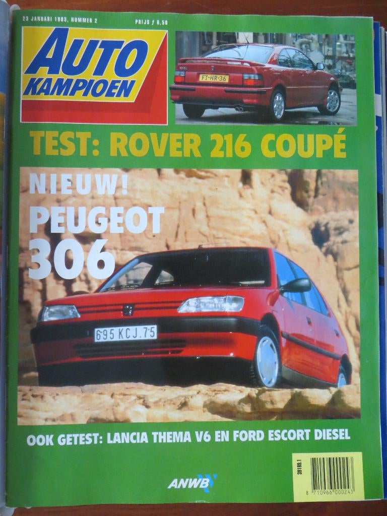 Autokampioen 2 1993 Rover 216 Coupé, Lancia Thema V6, Escort, Ophalen of Verzenden, Nieuw, Peugeot