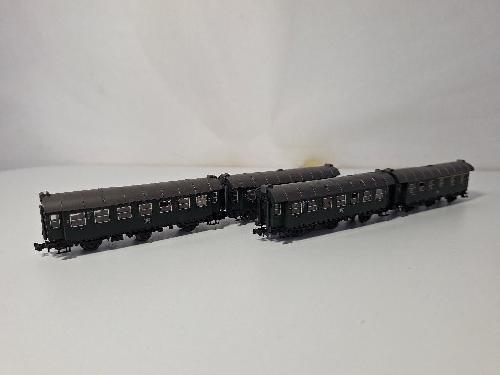 Set 4x Roco Umbauwagen DB 3-assig Set 1, Gebruikt, Gelijkstroom, Wagon, Ophalen of Verzenden