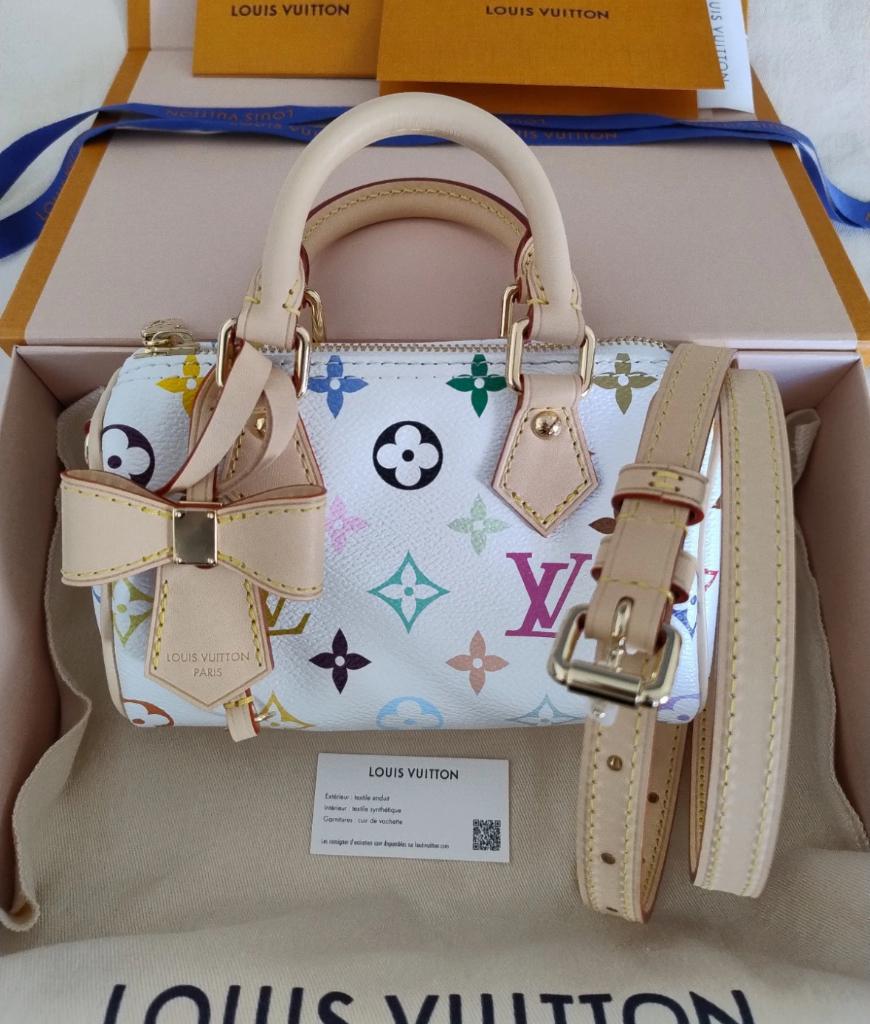 Louis Vuitton Speedy Nano Multicolor, Verzenden, Zo goed als nieuw, Bruin, Handtas
