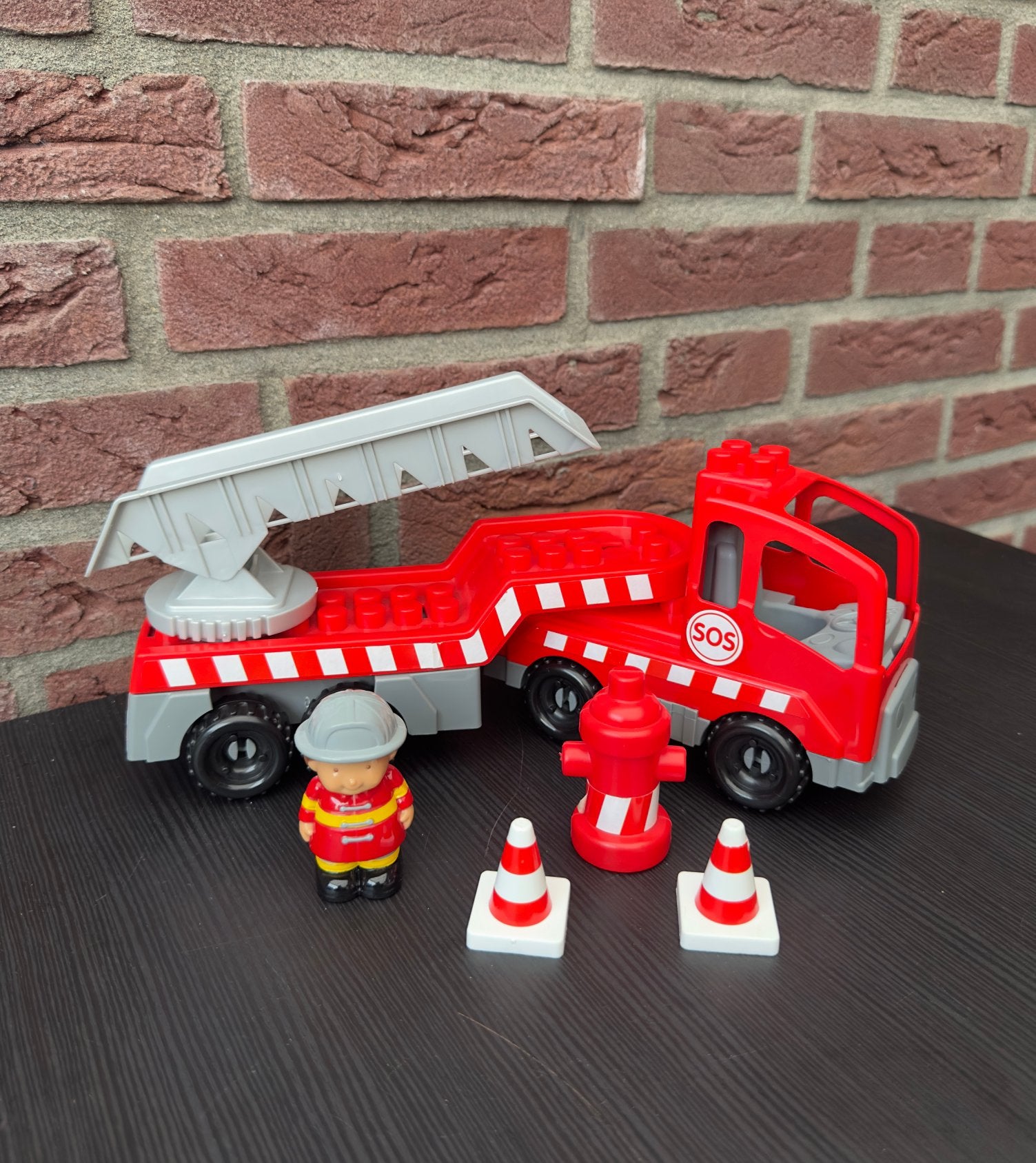 Brandweer Speelset Ecoiffier | Wagen, Ladder & Figuren, Ophalen of Verzenden, Zo goed als nieuw