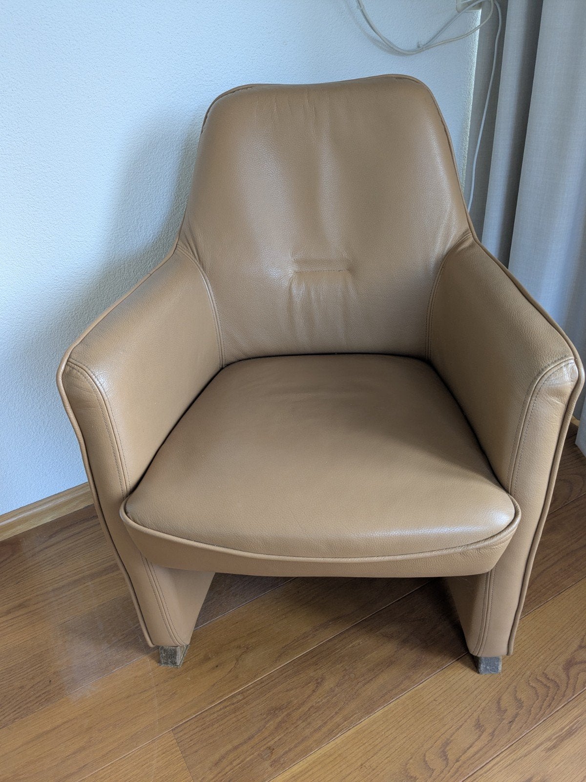 Leren fauteuil - Beige/Camel kleur, Huis en Inrichting, Ophalen, Gebruikt, Overige kleuren, Leer