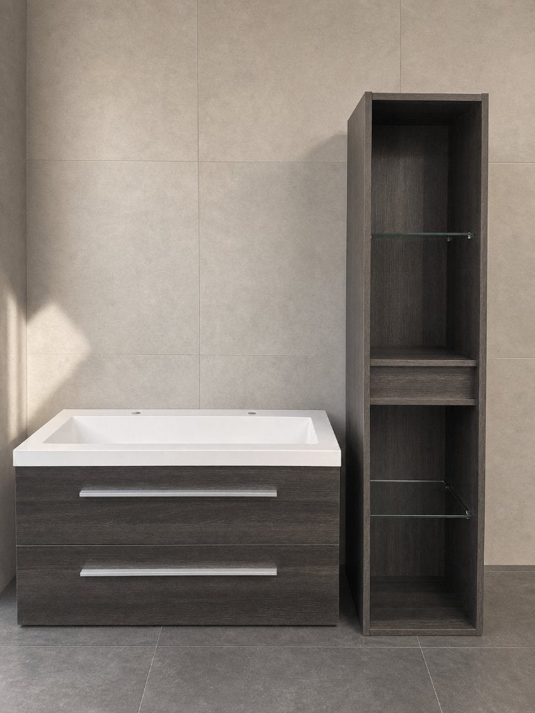 Badmeubel 100 cm slechts 38cm diep incl. hoge kast €750 NEW