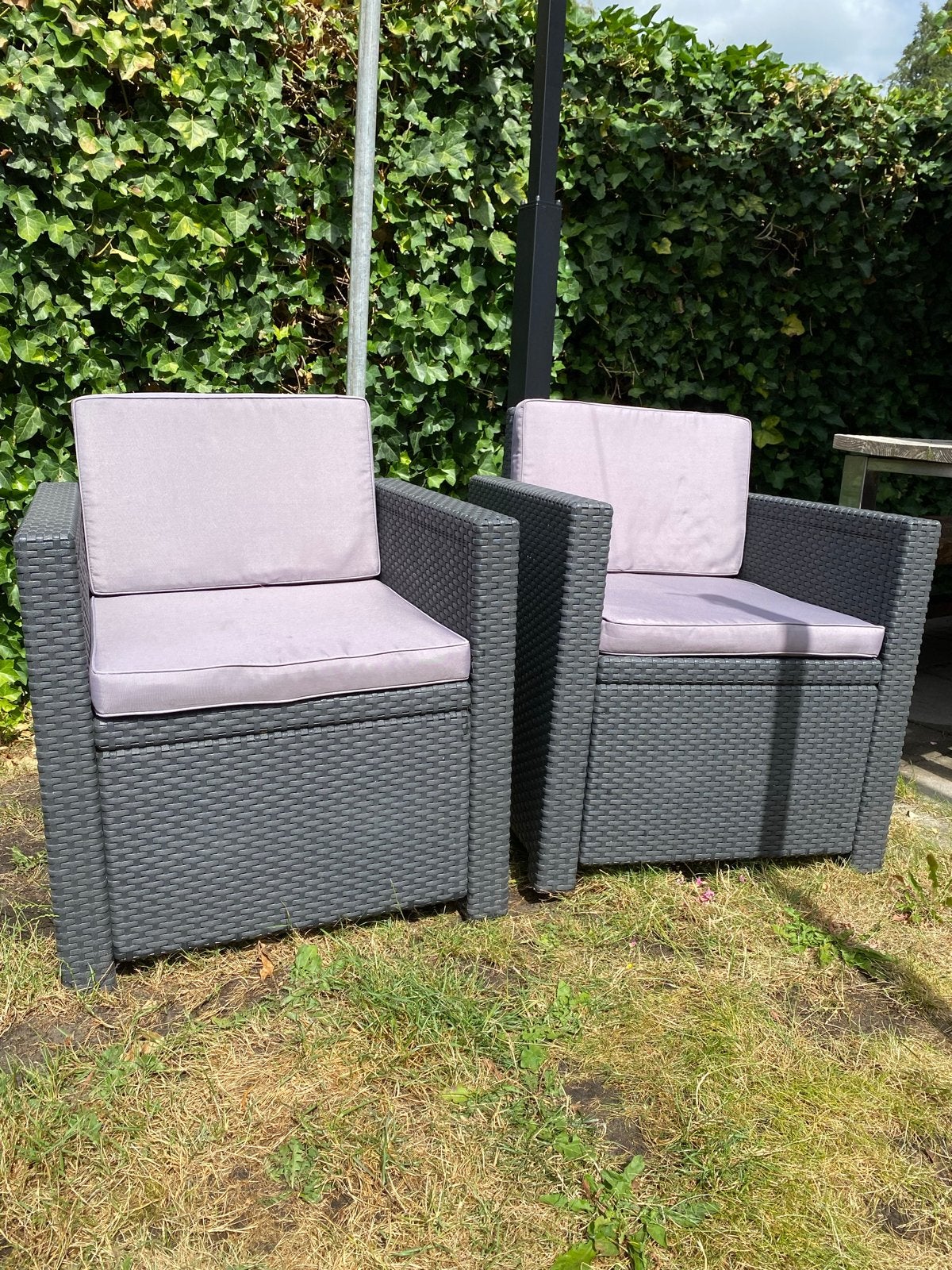 Set van twee Allibert tuinstoelen / balkonstoelen, Tuin en Terras, Tuinstoelen, Ophalen, Gebruikt, Kunststof