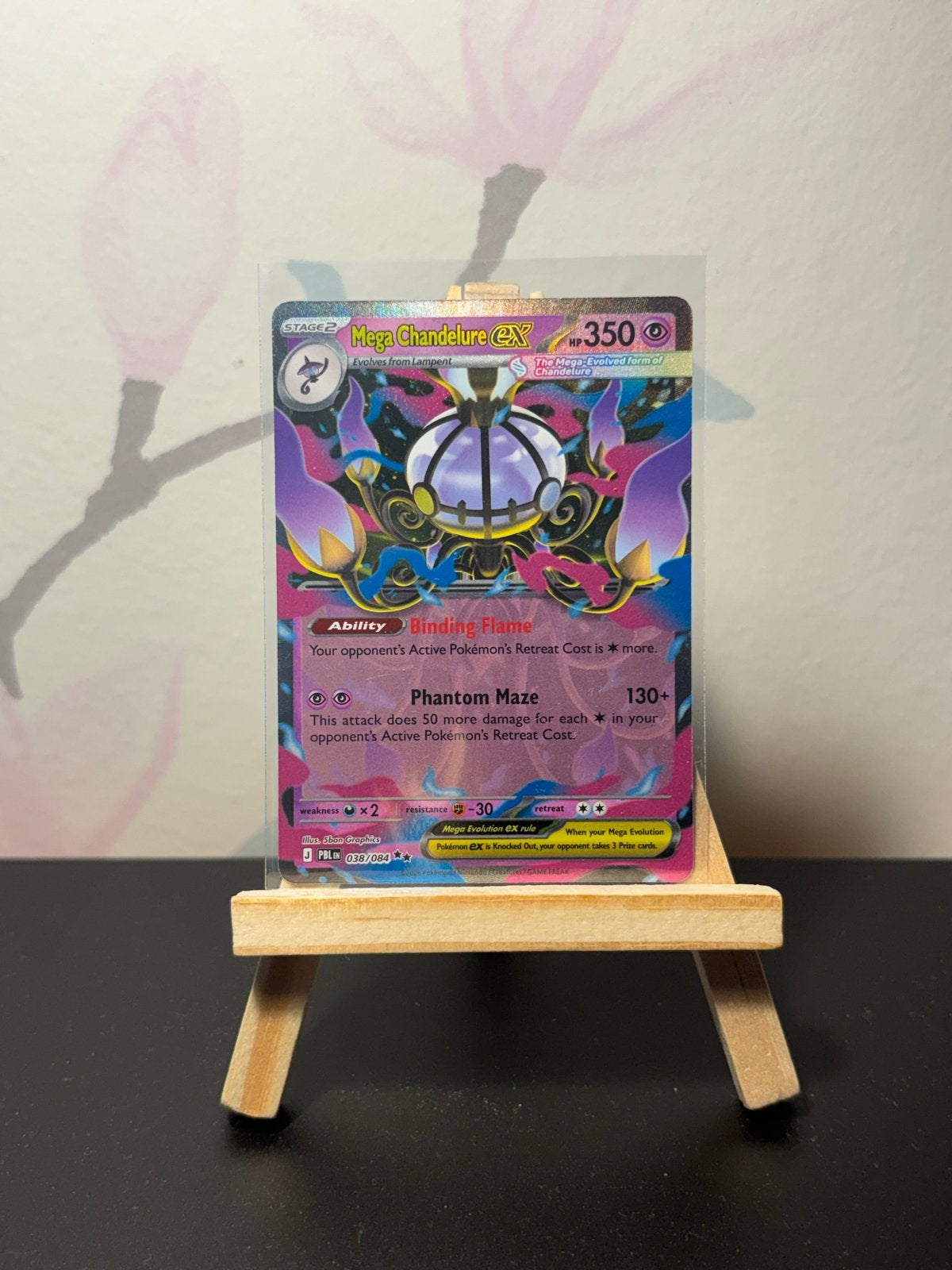 Mega Chandelure EX 038/084, Ophalen of Verzenden, Zo goed als nieuw, Losse kaart, Foil