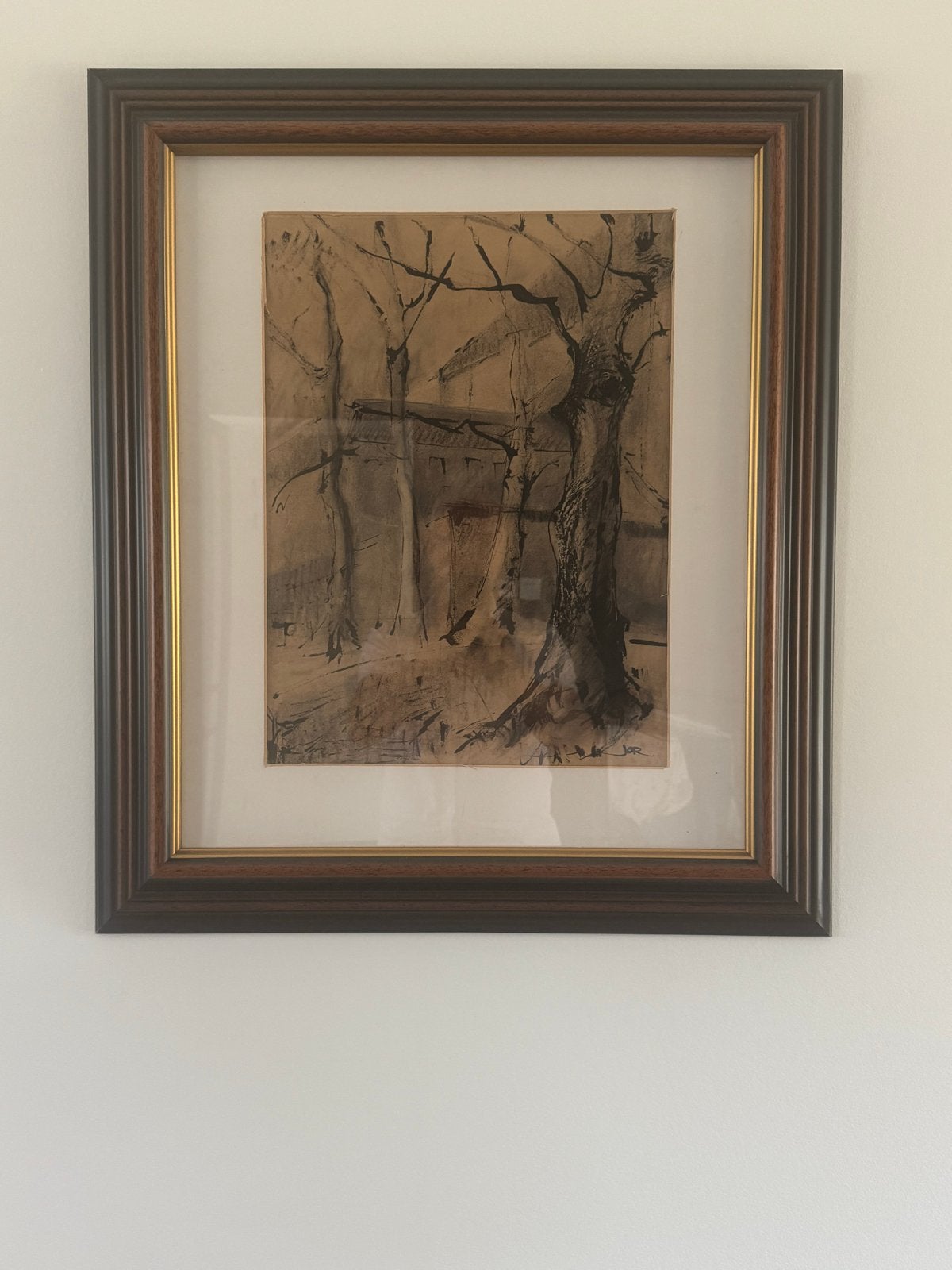 Groninger Ploeg - Jan Jordens (1883-1962) - 50x60 cm, Ophalen of Verzenden, Tekening, Gemengde techniek, Ingelijst
