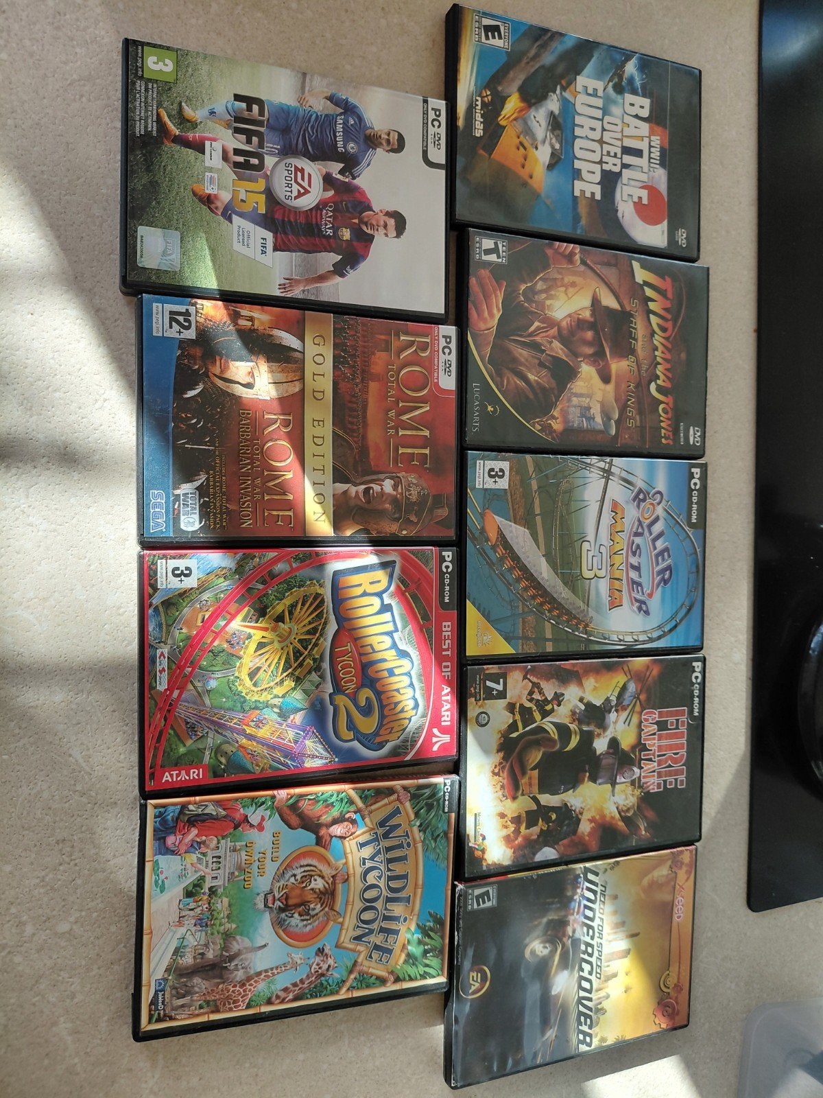 PC Games: FIFA 15, Rome Total War, RollerCoaster Tycoon, Ophalen, Gebruikt, Overige genres, 1 speler