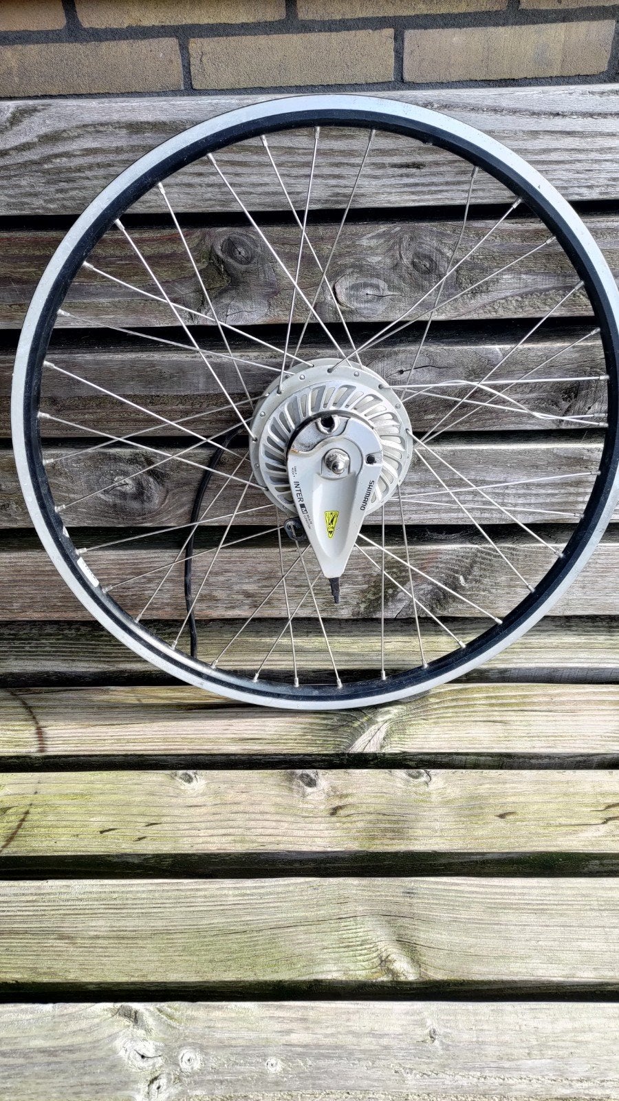 Elektrisch voorwiel met motor voor e-bike (Shimano Inter-M), Fietsen en Brommers, Fietsonderdelen, Gebruikt, Aluminium, Shimano