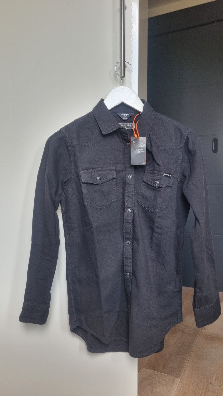 Superdry Denim Classic Shirt Zwart Maat XS, Superdry, Zwart, Nieuw, Ophalen of Verzenden