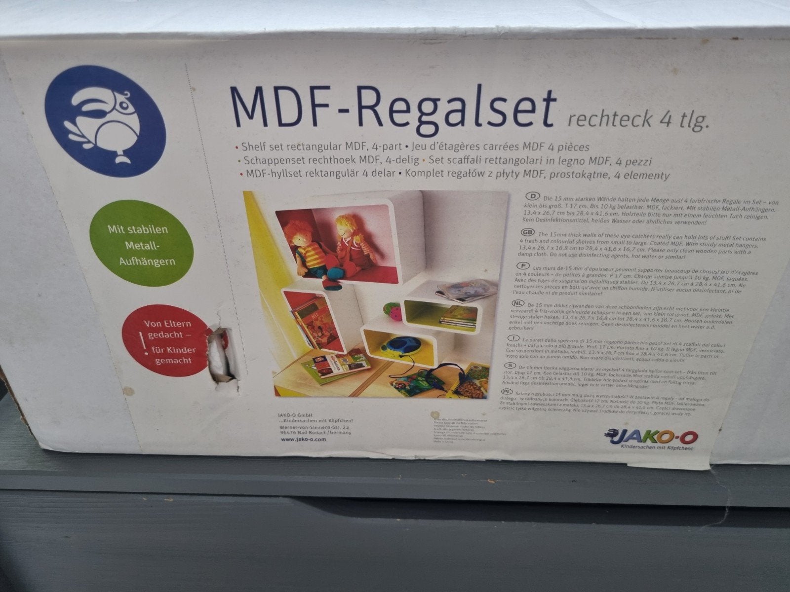 Jako-o MDF-Regalset rechthoek 4-delig wandplanken, Ophalen, Nieuw
