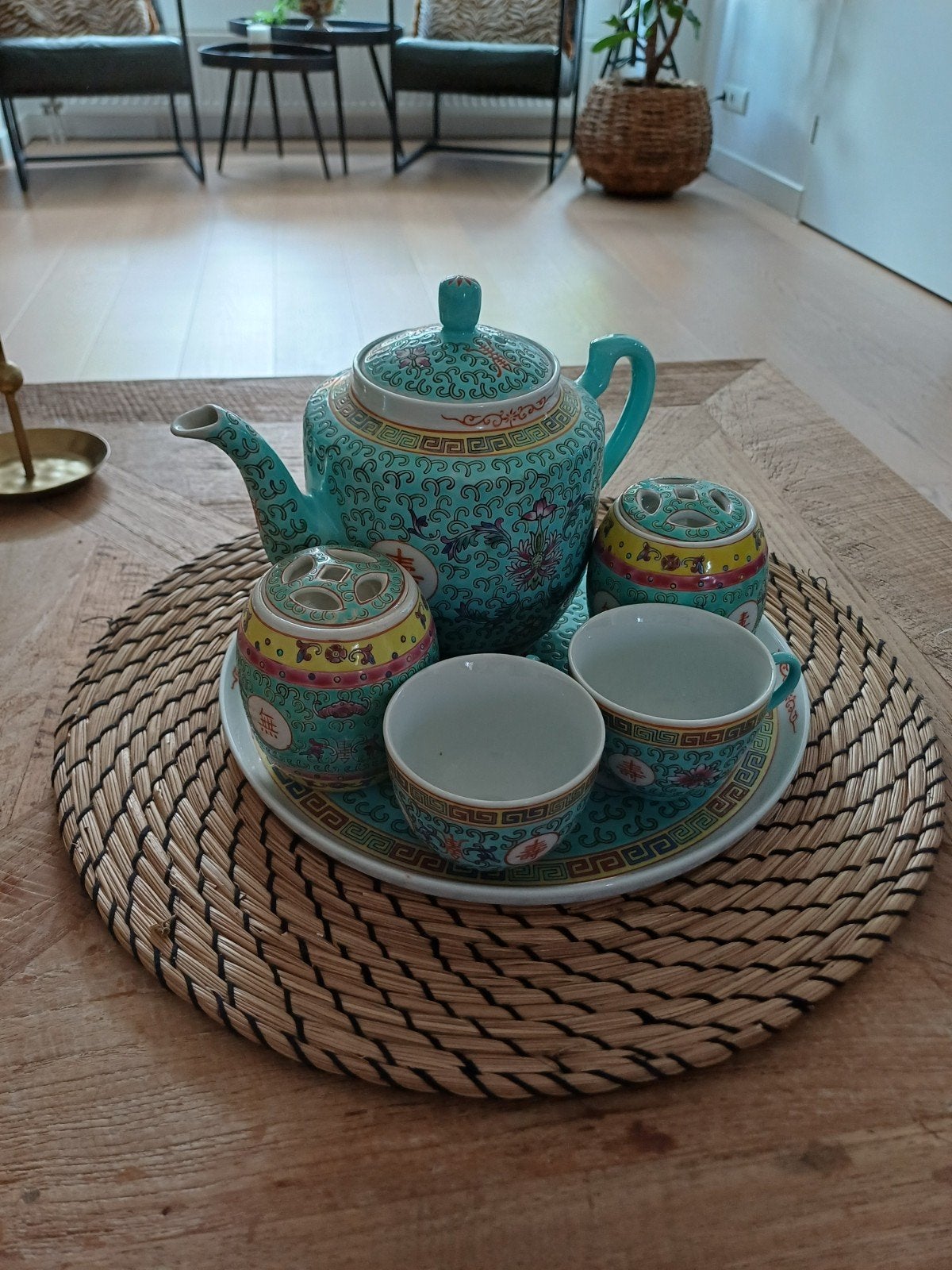 Prachtig Chinees Theeservies - Uitstekende Staat, Antiek en Kunst, Ophalen of Verzenden