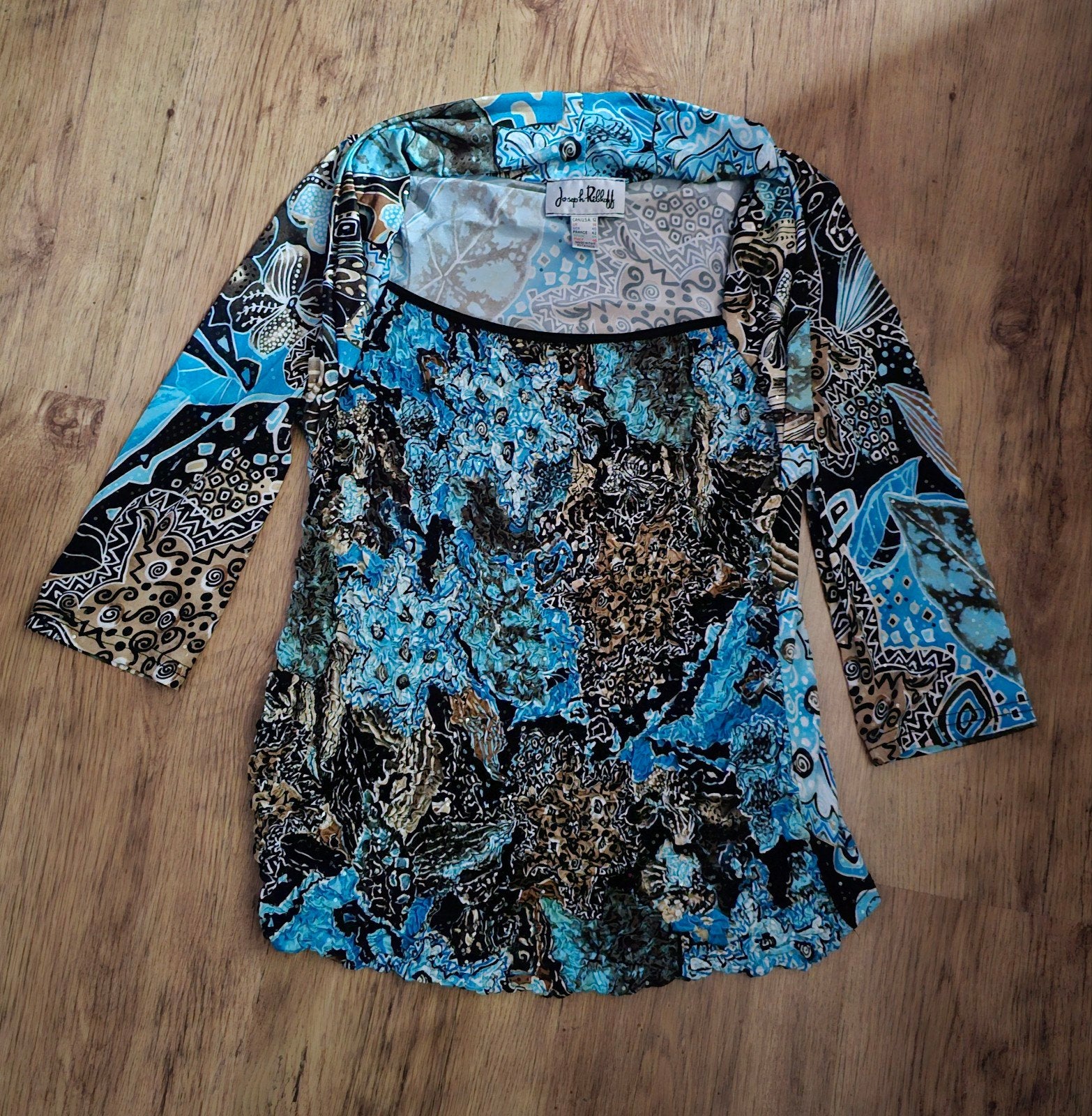 JOSEPH RIBKOFF OPRUIMING; PRACHTIGE BLAUWE TOP € 15,-, Maat 38/40 (M), Blauw, Ophalen of Verzenden, Zo goed als nieuw