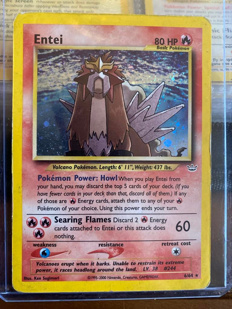 Entei Pokémon Kaart (Neo Revelation 6/64) - Goed, Hobby en Vrije tijd, Verzamelkaartspellen | Pokémon, Ophalen of Verzenden, Gebruikt