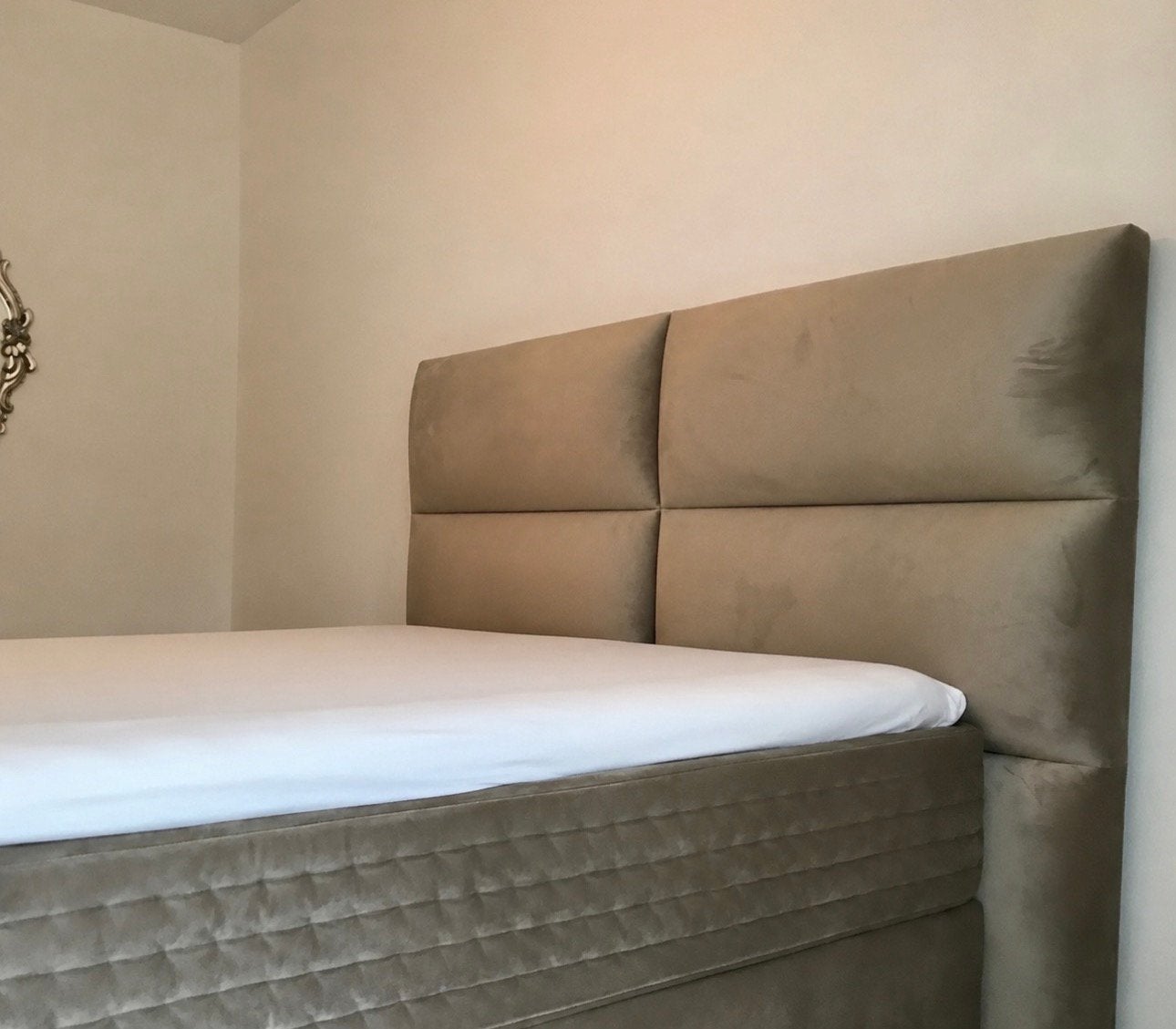 Hoofdbord Swiss Sense 200x140 taupe, Ophalen, Gebruikt, Overige kleuren, Tweepersoons