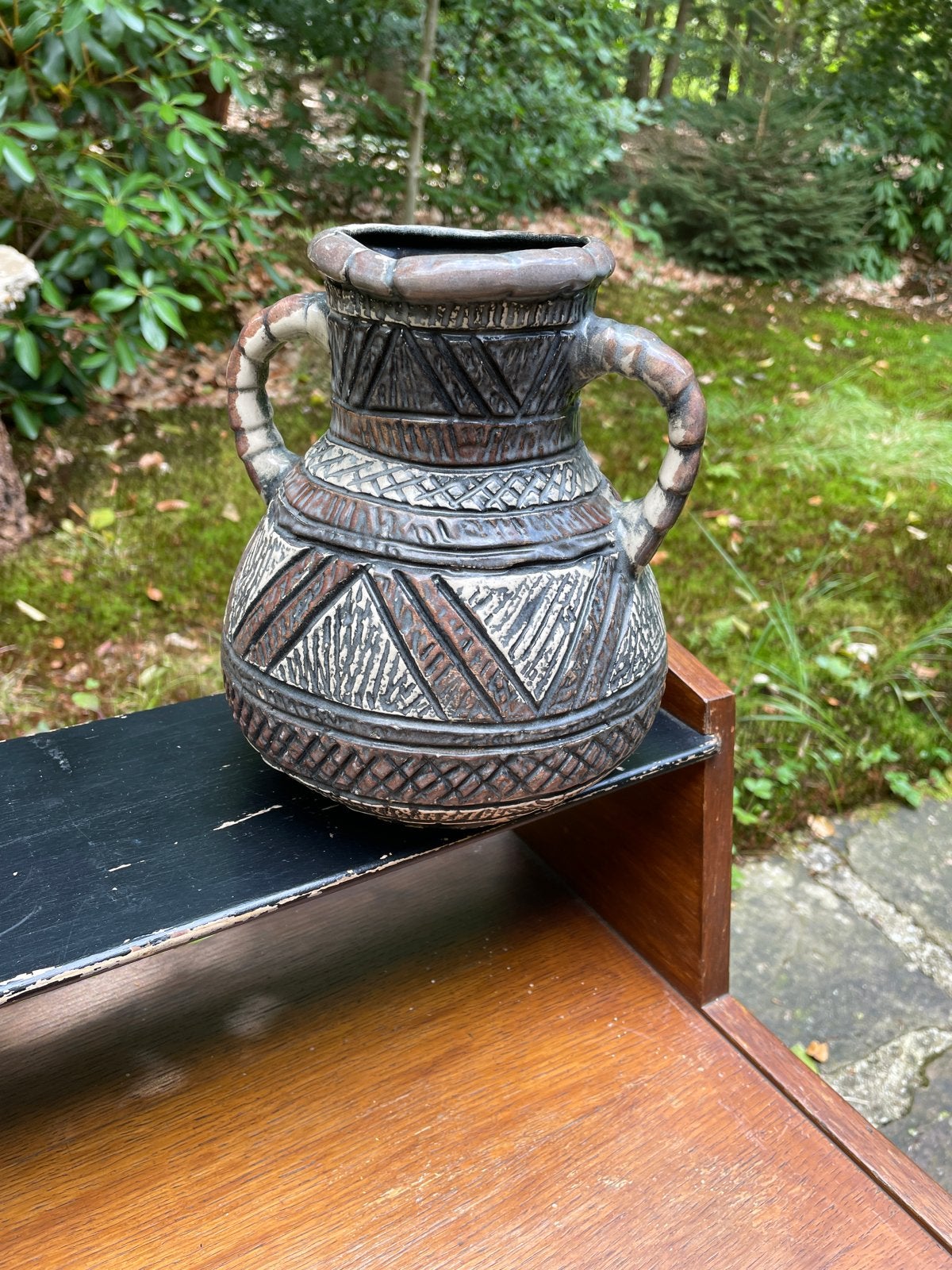 Vintage West-Duitse vaas met handvatten, Day 8720, Ophalen of Verzenden