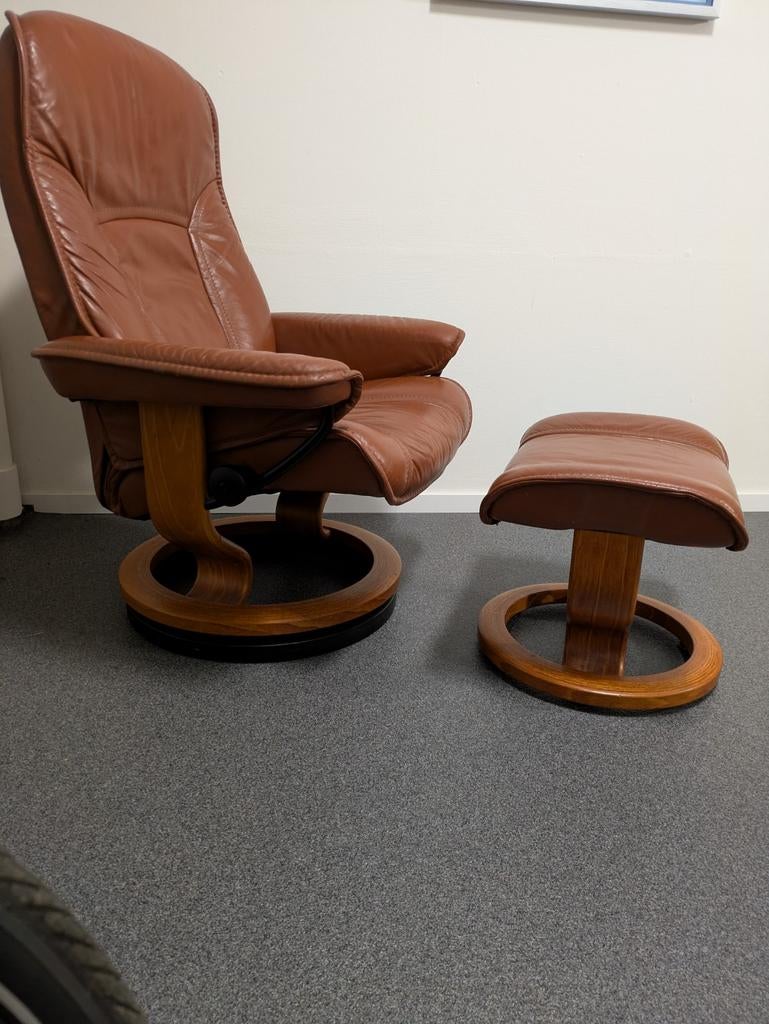 Relax fauteuil merk stressless, Huis en Inrichting, Fauteuils, Ophalen, Gebruikt, 50 tot 75 cm, Leer