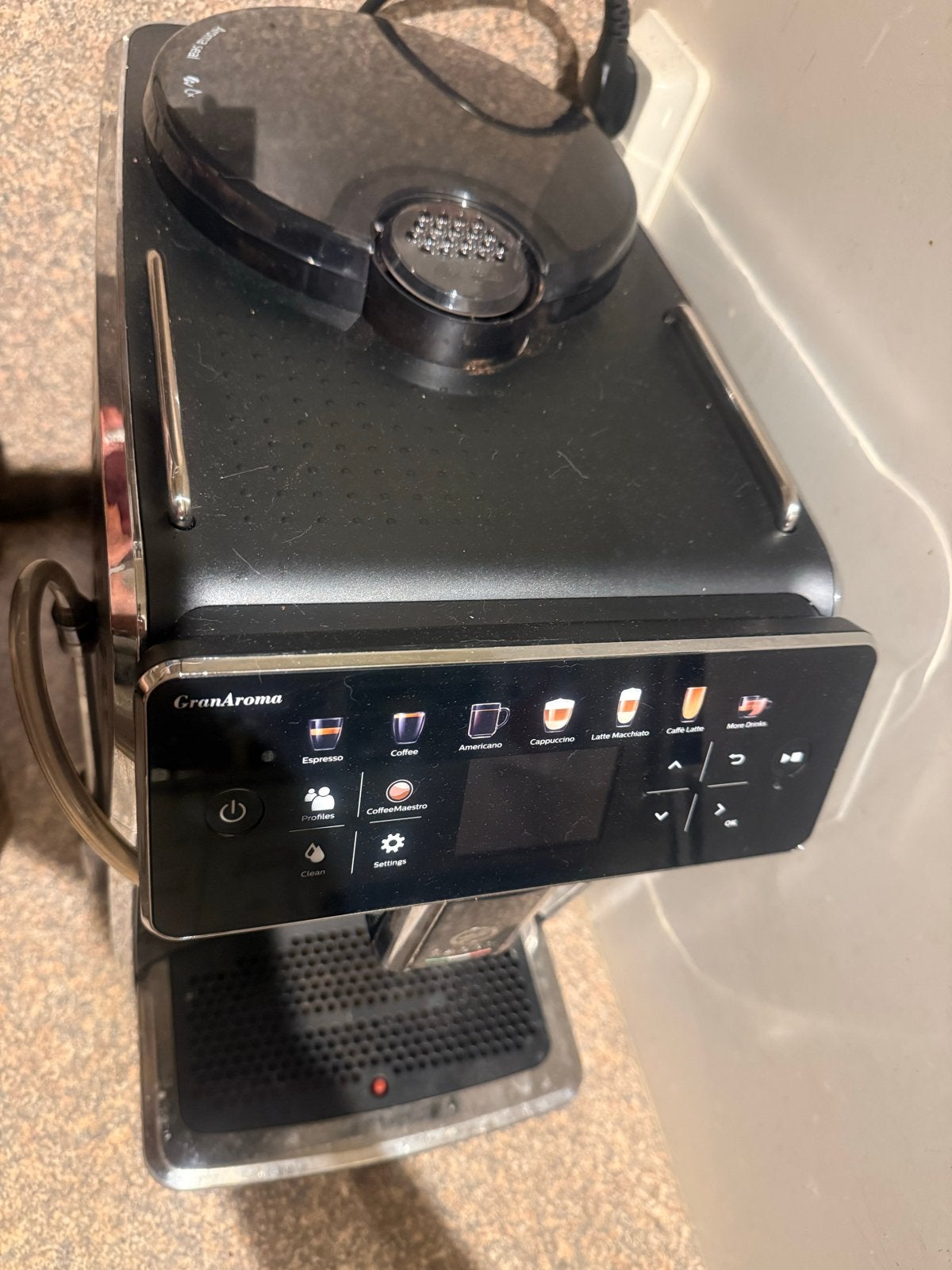 Saeco GranAroma volautomatische espressomachine, Witgoed en Apparatuur, Ophalen, Afneembaar waterreservoir, Gebruikt, Espresso apparaat