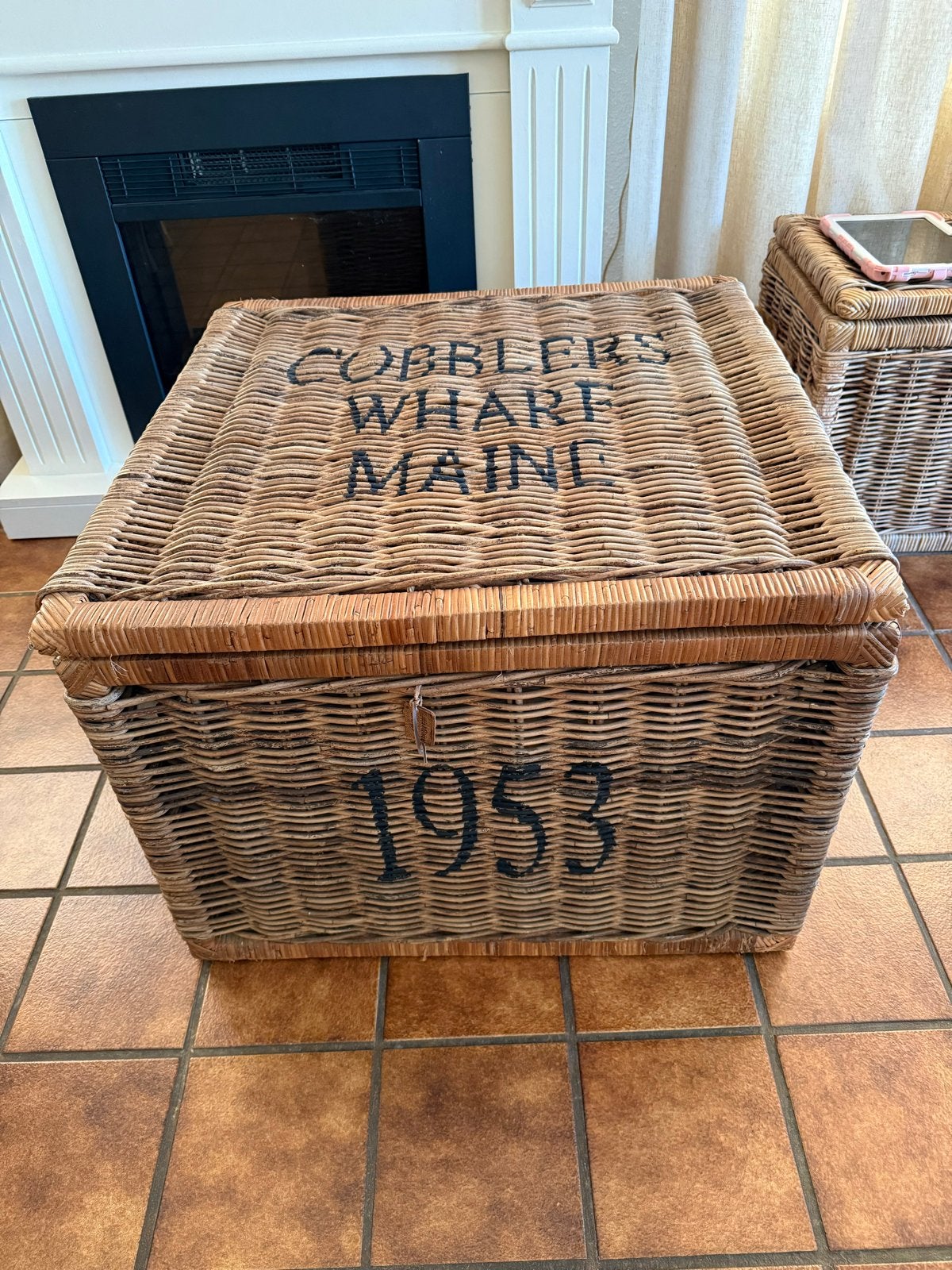 Riviera Maison Cobblers Wharf Maine rieten kist, Ophalen, 50 tot 100 cm, Zo goed als nieuw, 50 tot 75 cm