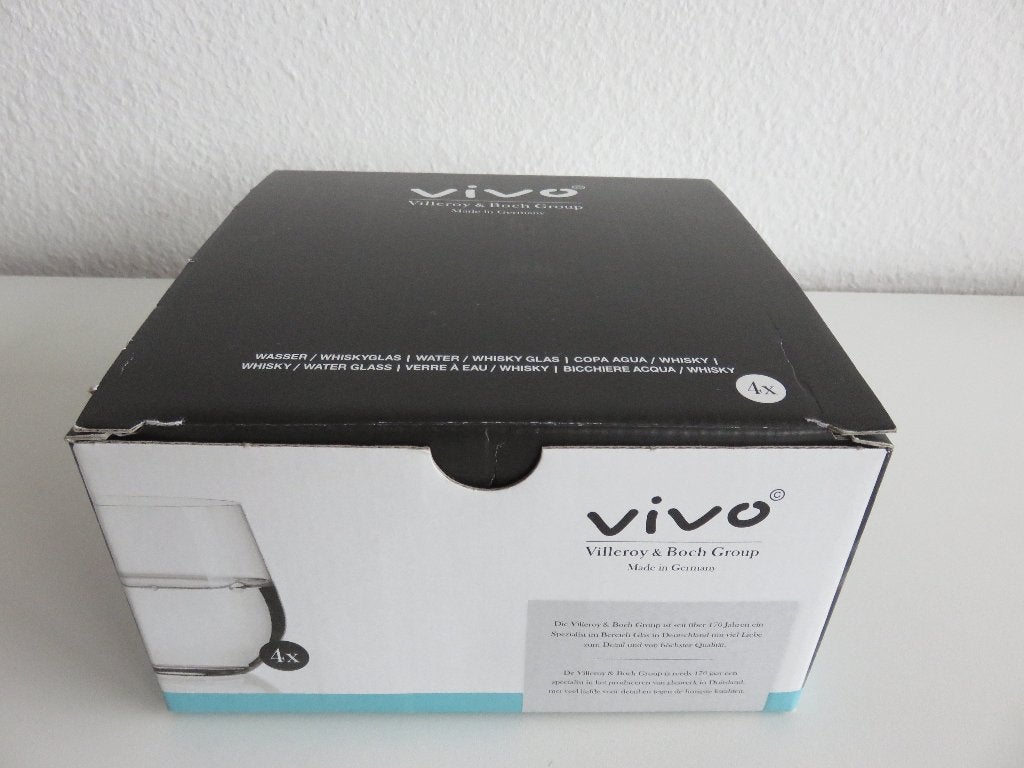 4 Vivo by Villeroy en Boch waterglazen, whisky glazen, Ophalen, Glas of Glazen, Effen, Glas
