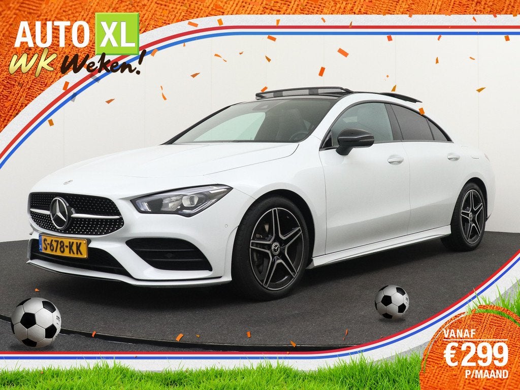Mercedes-Benz CLA-Klasse 180 AMG Night-Pakket Pano-dak Camer, Auto's, 136 pk, Gebruikt, 4 cilinders, Wit