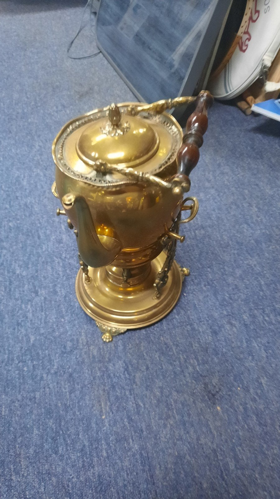 Antieke Koperen Theeketel Samovar met Spiritusbrander, Ophalen of Verzenden