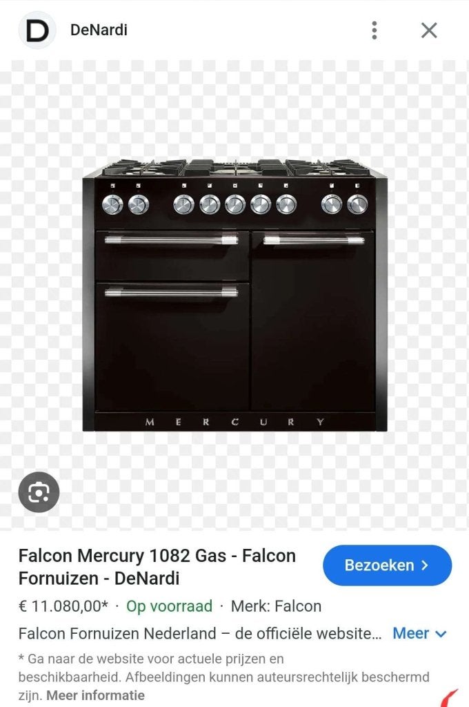 🔥Luxe Falcon Mercury Fornuis 100 cm blueberry blauw 3 ovens, Witgoed en Apparatuur, Niet ingevuld, 60 cm of meer, Niet ingevuld