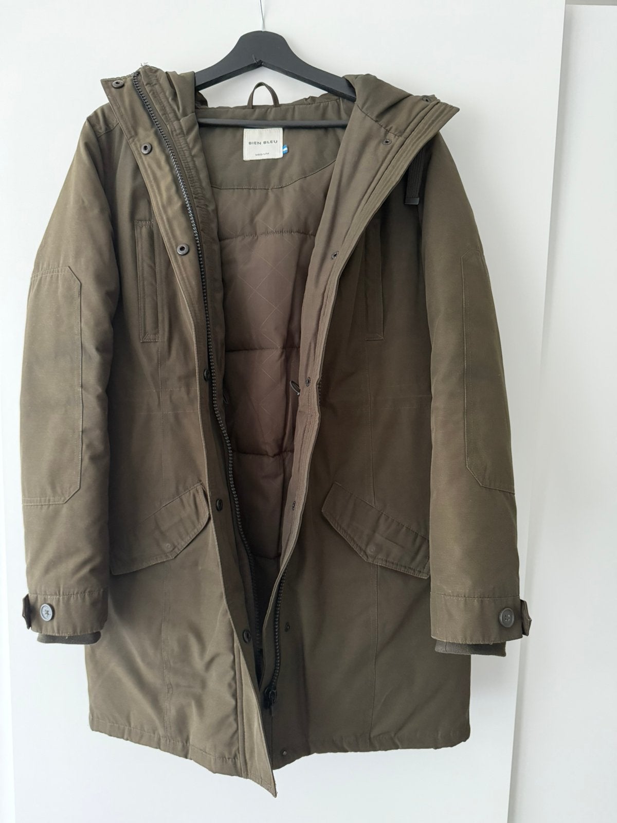 Bien Bleu donkergroene winterjas maat S/M, Ophalen, Zo goed als nieuw, Maat 38/40 (M), Groen