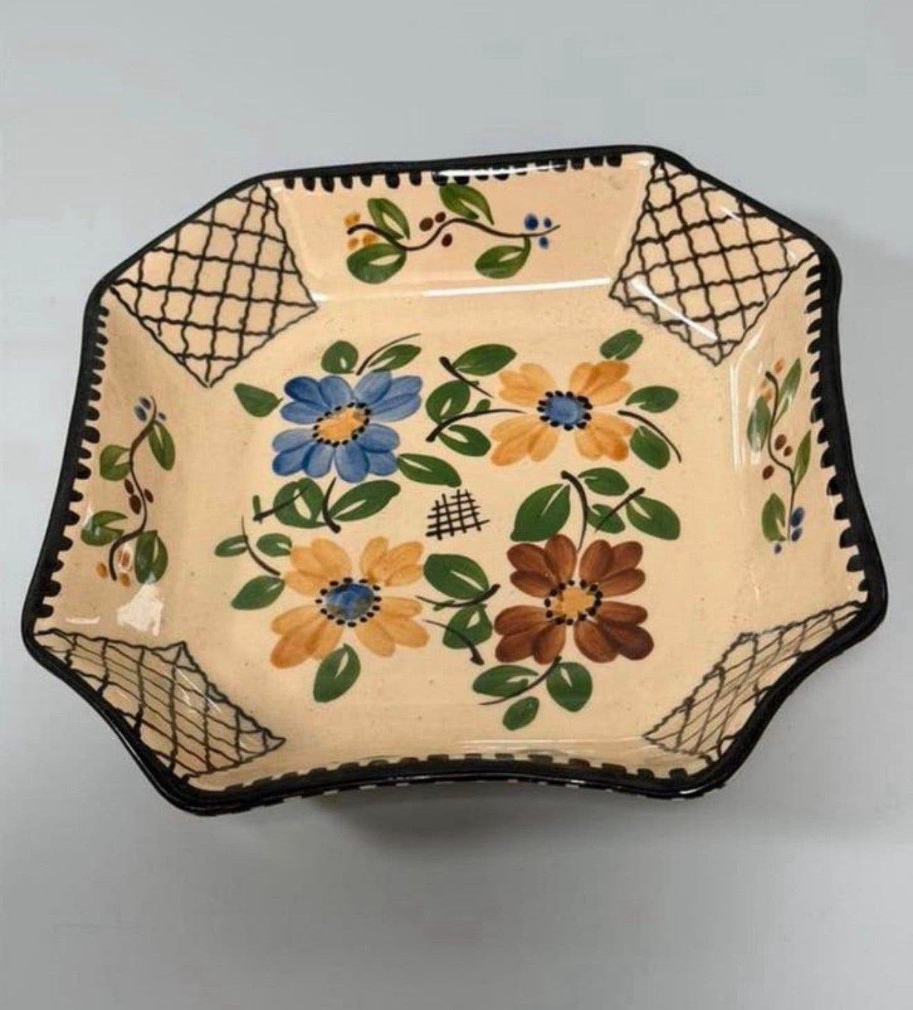 Vintage Handbeschilderde Aardewerk Schaal A Mertens Jamioulx, Ophalen of Verzenden