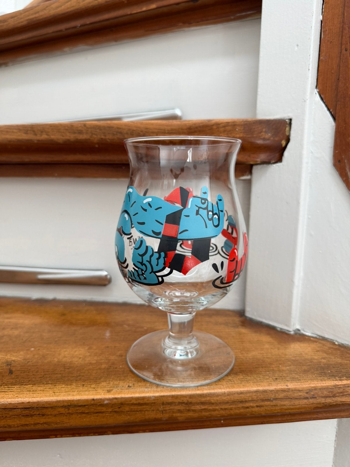 Duvel bierglas Nina Vandeweghe 2019, Ophalen of Verzenden, Zo goed als nieuw, Glas of Glazen, Duvel