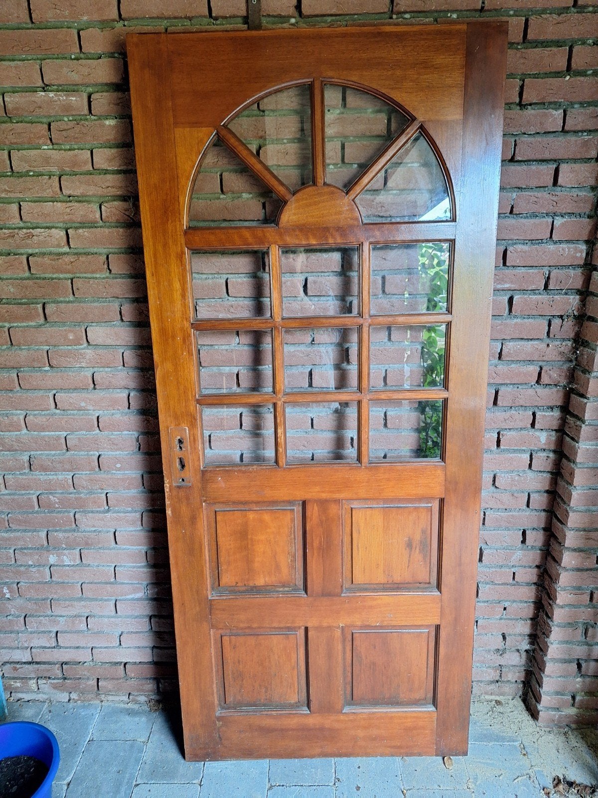 Klassieke houten boerderijdeur met glas 201x87 cm, Ophalen of Verzenden, Glas, Binnendeur, 200 tot 215 cm