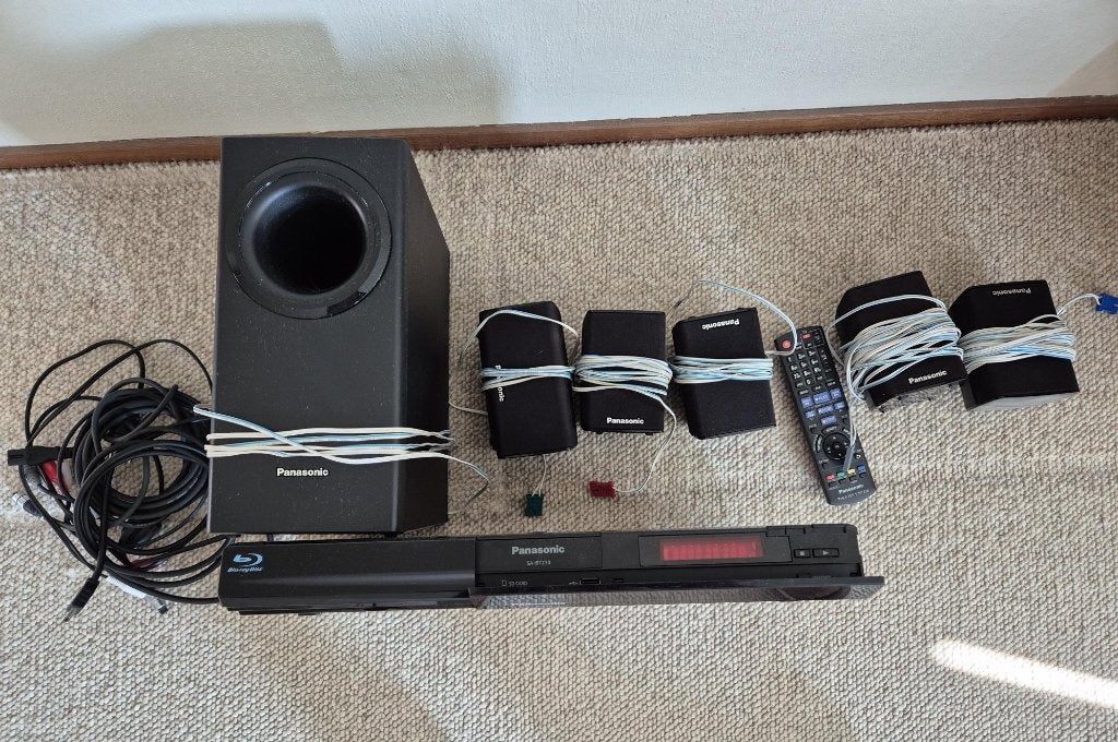 Panasonic SA-BT230 Home Cinema Set met Blu-ray Speler, Gebruikt, Inclusief kabels, 120 tot 150 watt, Surroundset