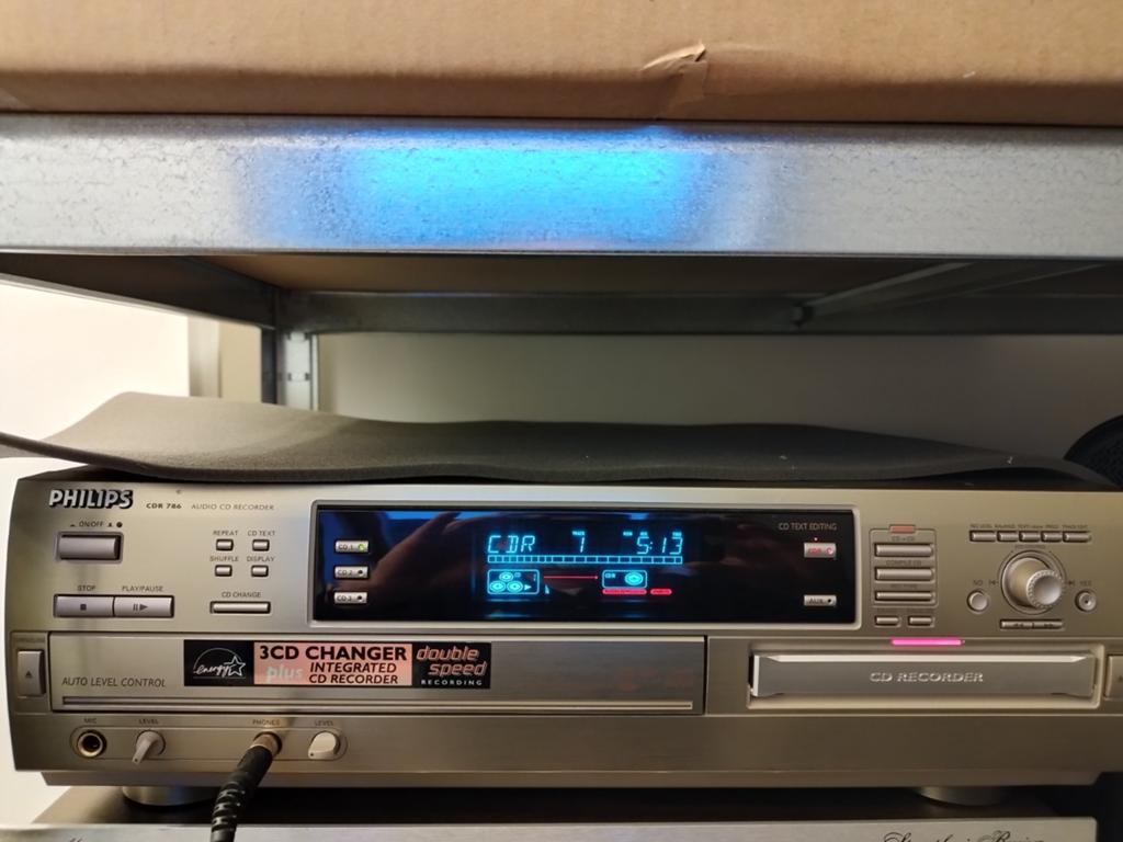 Philips CDR 786 CD-recorder ,3 CD wisselaar, Ophalen of Verzenden, Gebruikt, Philips, Wisselaar