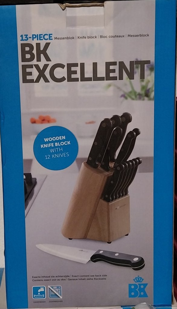 BK Excellent Messenblok met 12 messen - 13-delig, Overige materialen, Bestekset, Nieuw, Ophalen of Verzenden