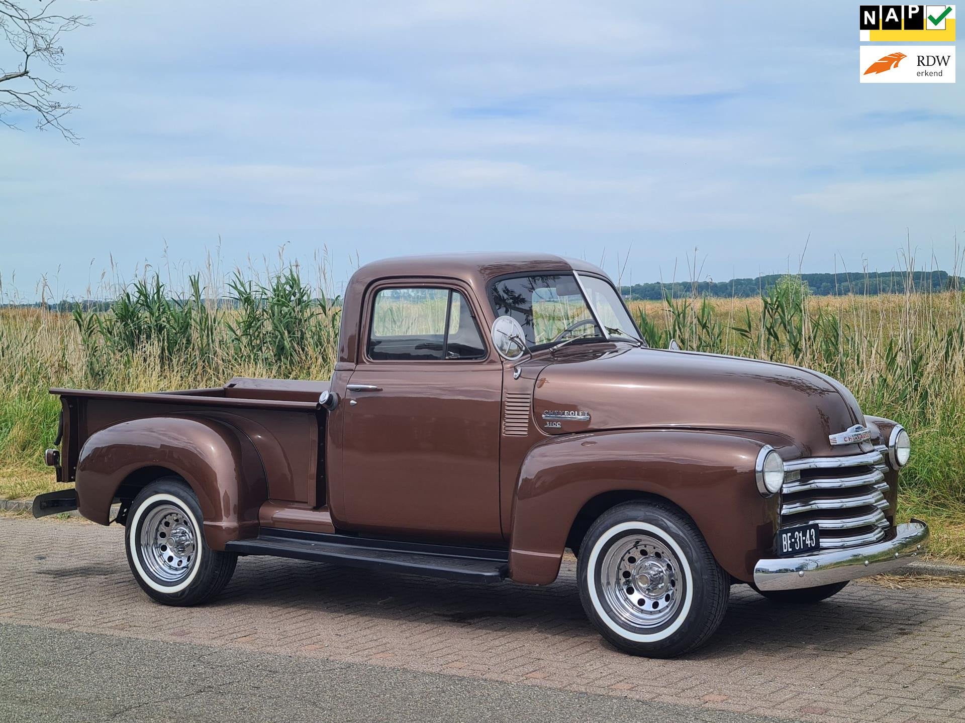 Chevrolet USA 3100 pick-up 1951 / APK en Belasting vrij !, Auto's, Chevrolet, Gebruikt, Overige modellen, Bruin, Handgeschakeld