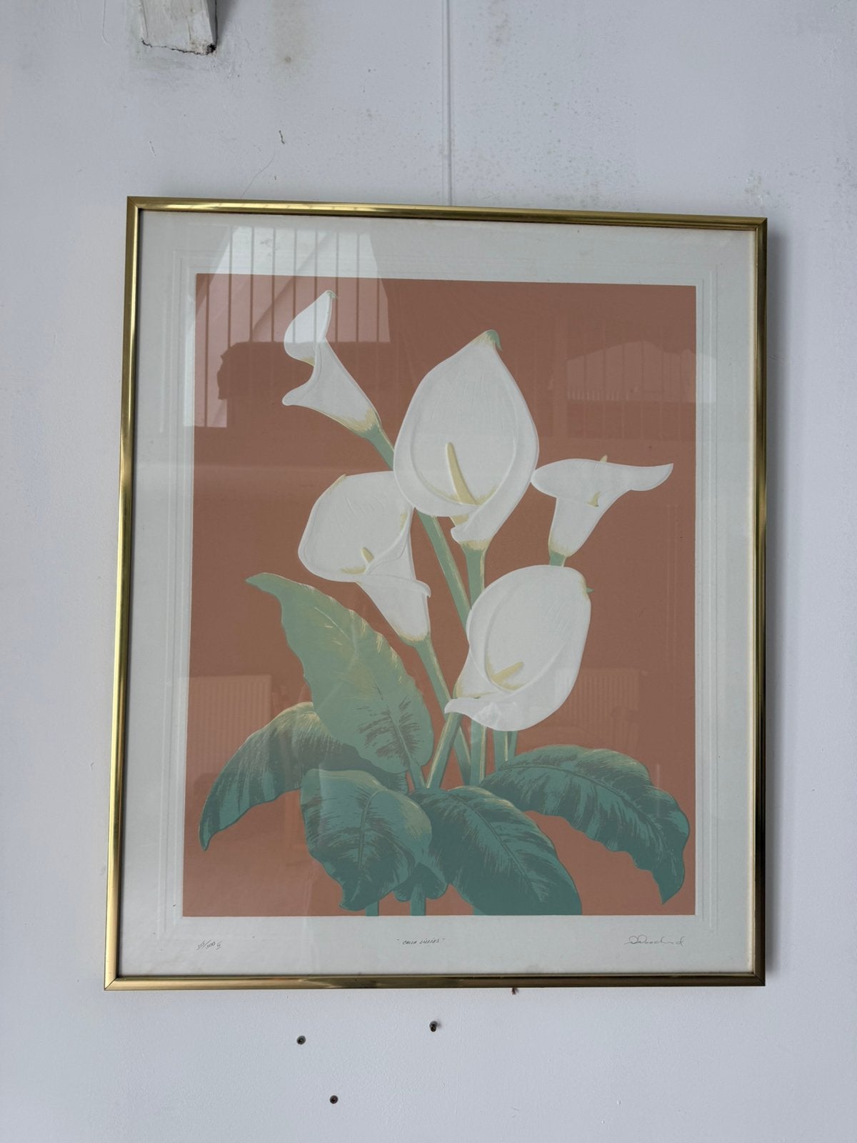 Callan Woodland zeefdruk calla lellies grote poster, Antiek en Kunst, Kunst | Litho's en Zeefdrukken, Gelimiteerde oplage, Ophalen