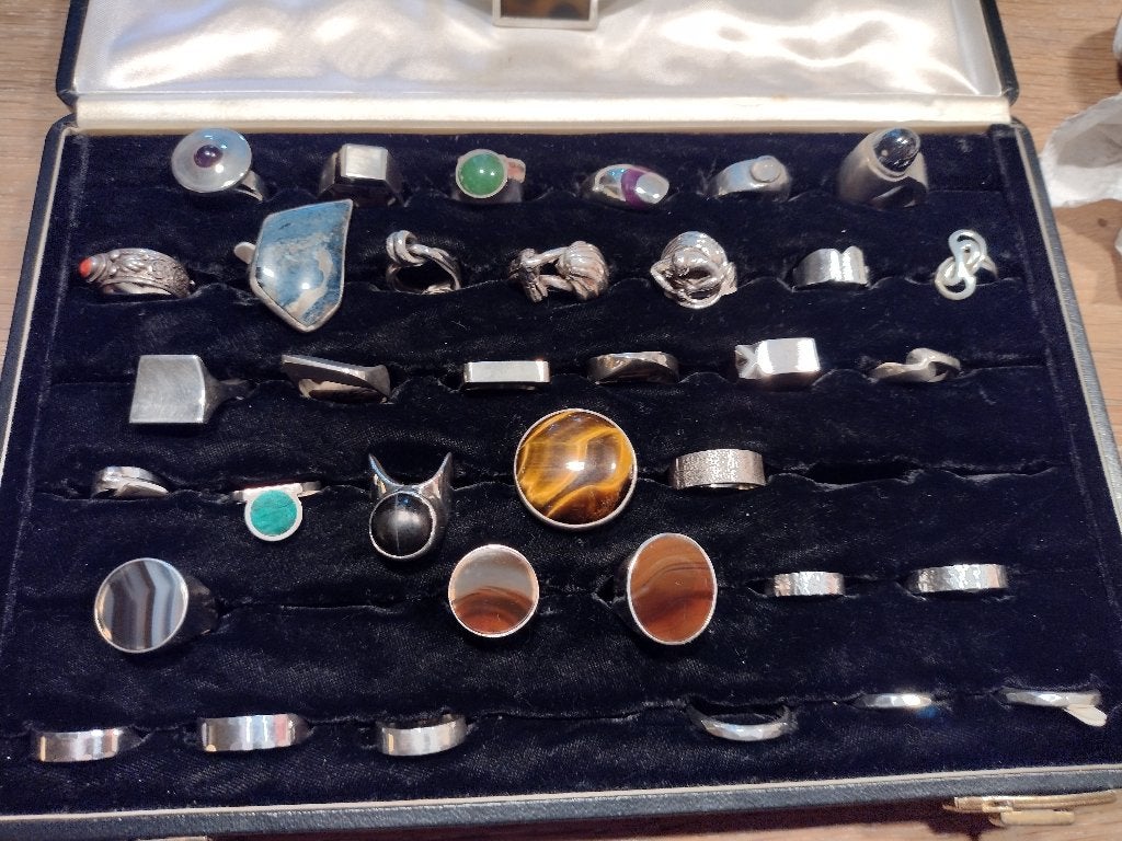 Partij zilveren ringen van juwelier in ruste, Sieraden, Tassen en Uiterlijk, N.v.t., Nieuw, Ophalen of Verzenden, Divers