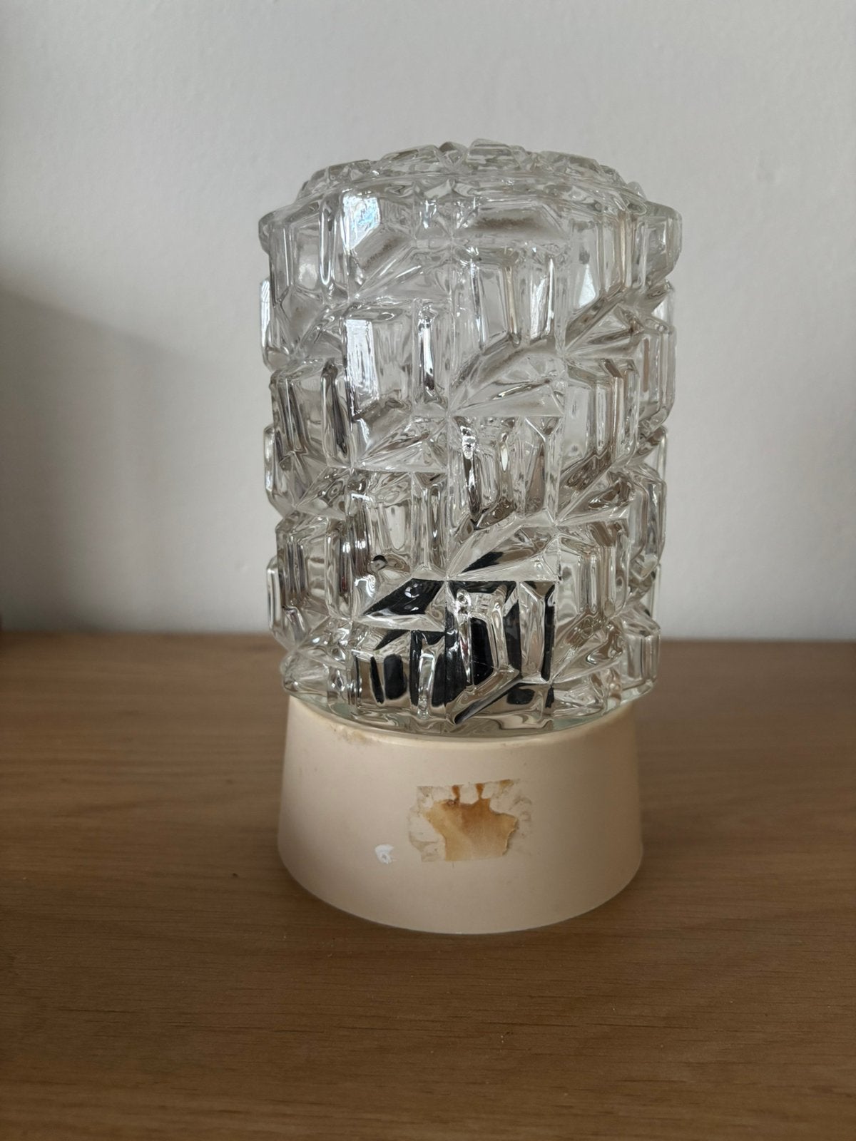vintage plafonniere lamp lampen plafondlamp glas, Ophalen, Gebruikt, Glas