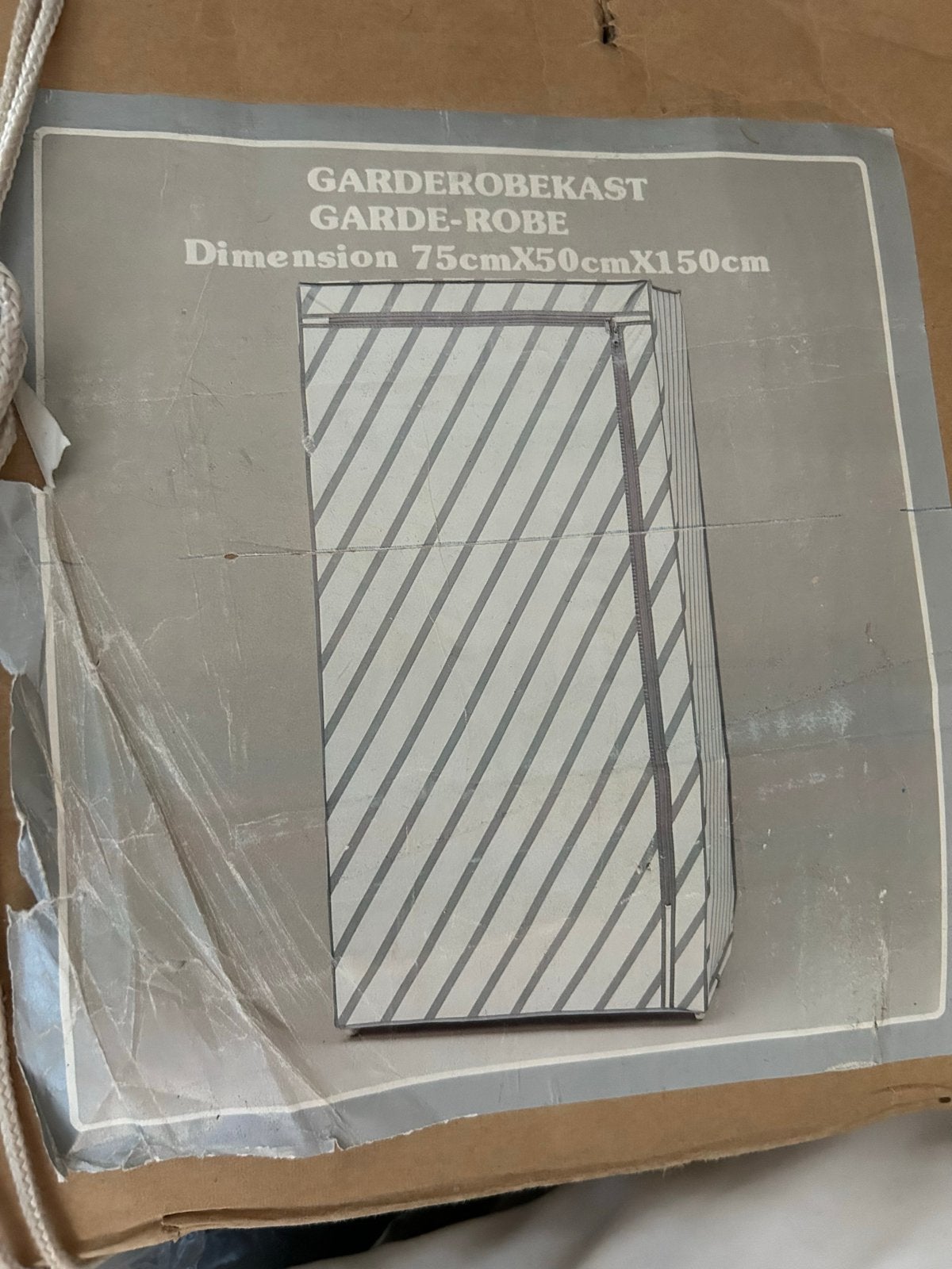 Camping Garderobekast 75x50x150cm - in doos, Ophalen, Kunststof, 50 tot 100 cm, Zo goed als nieuw