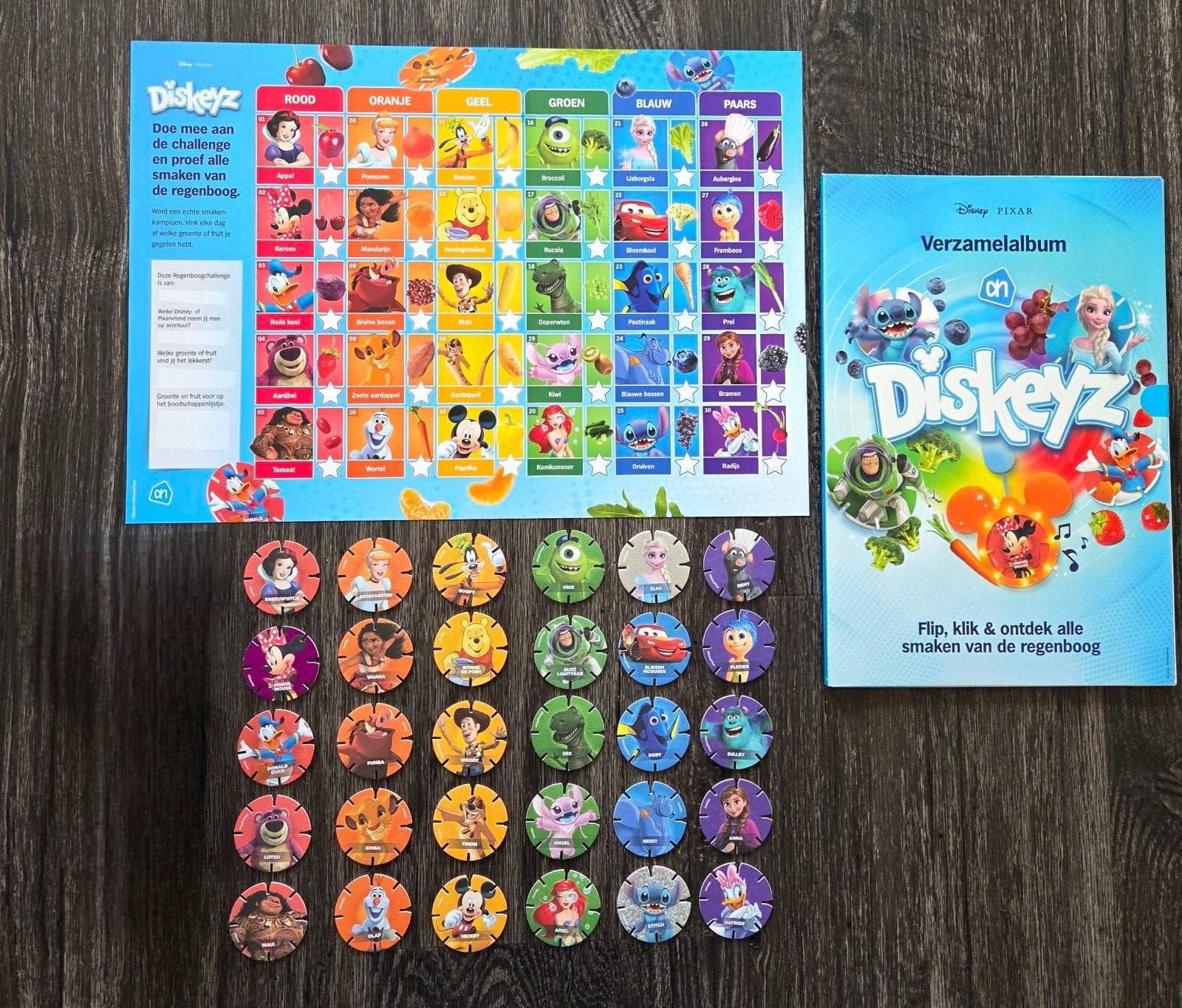 Complete set diskeyz + album+ kalender Disney AH, Albert Heijn, Ophalen of Verzenden