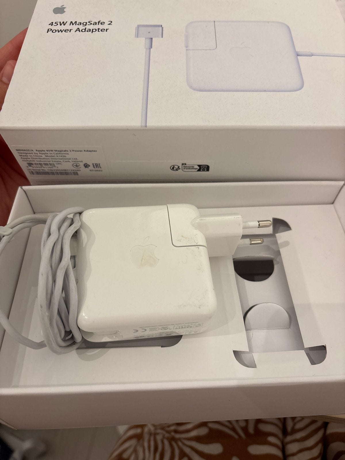 Apple 45W MagSafe 2 Power Adapter Oplader, Ophalen, Gebruikt