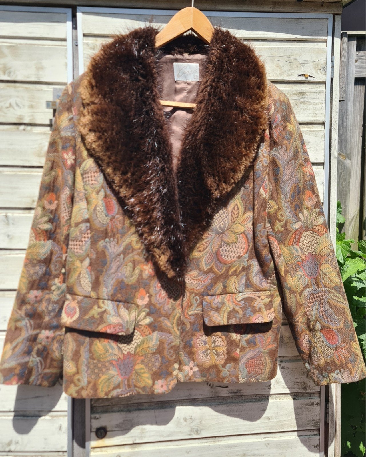 Cin fashion vintage jas met bontkraag  maat 44 nieuwstaat, Ophalen of Verzenden, Zo goed als nieuw, Maat 42/44 (L)
