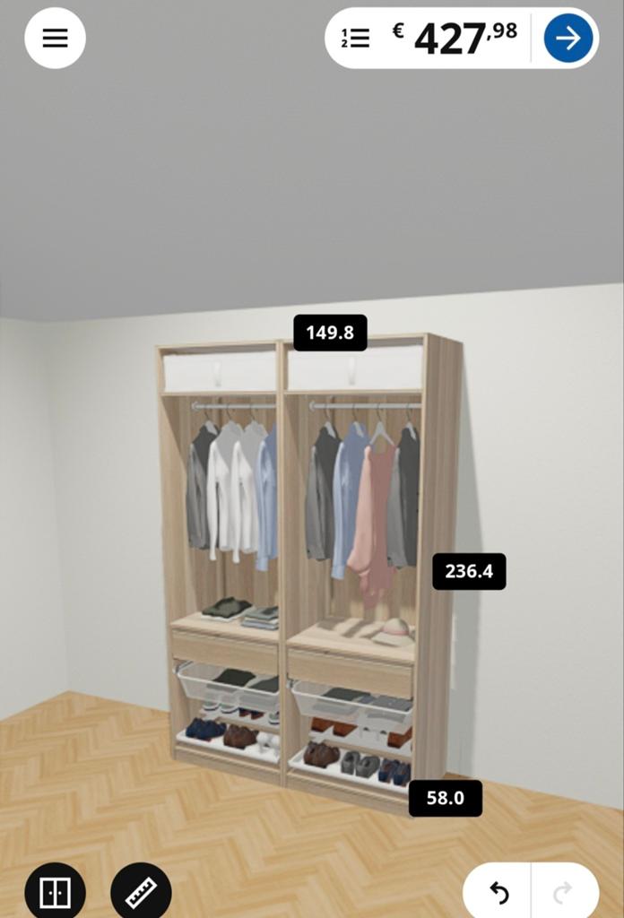 IKEA PAX Kledingkast - 236x150x58 cm, Huis en Inrichting, Kasten | Kledingkasten, Gebruikt, 100 tot 150 cm, Ophalen of Verzenden