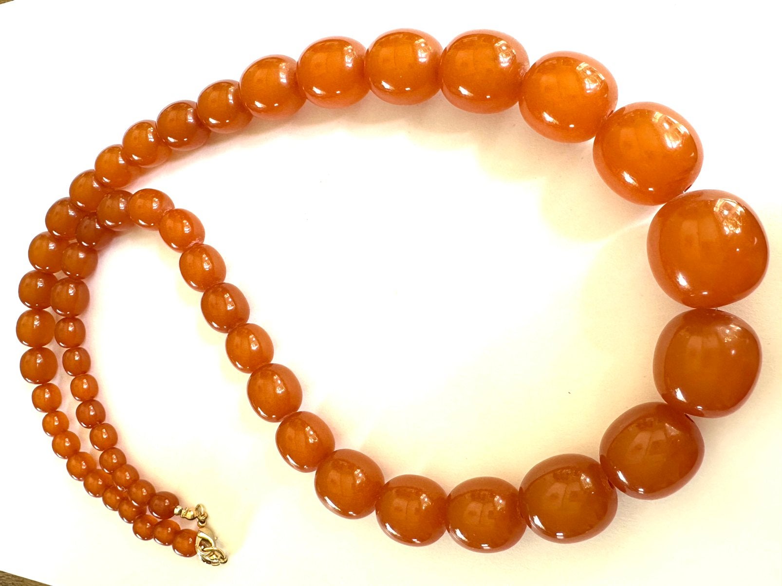 Lange dikke vintage Baltisch amber ketting, Sieraden, Tassen en Uiterlijk, Kettingen, Gebruikt, Bruin, Verzenden, Steen of Mineraal