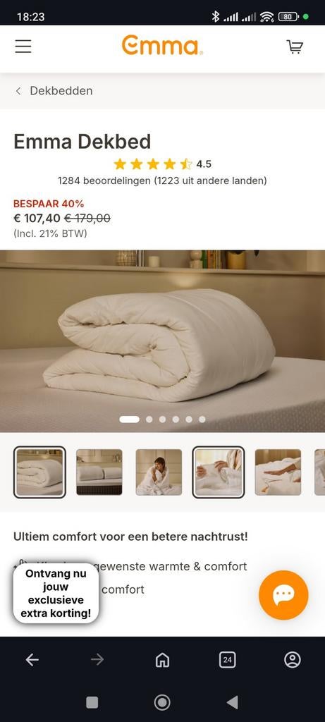Emma duvet dekbed lente/herfst 240x 220, Huis en Inrichting, Slaapkamer | Beddengoed, Ophalen of Verzenden, Tweepersoons, Wit