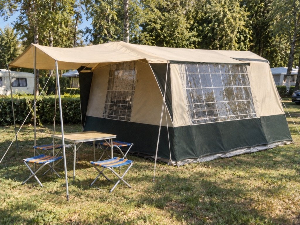 Cabanon Nouméa Vintage Tent ca. 1980 - Compleet +accessoires, Caravans en Kamperen, Ophalen, Gebruikt, Tot en met 4