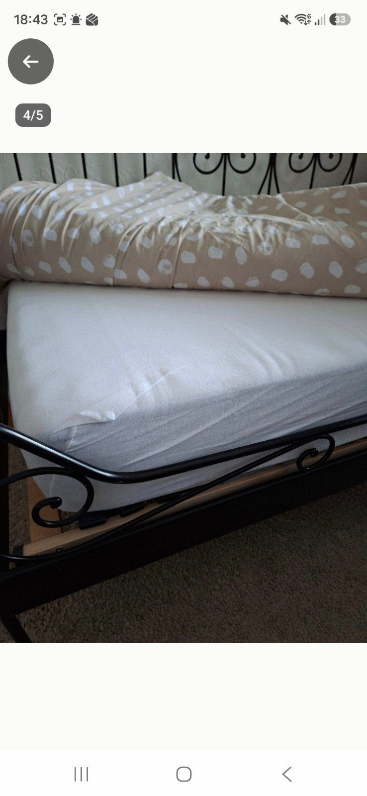 Ikea Hemnes bedbank zwart metaal, Klassiek, modern, Eenpersoons, Zwart, Ophalen of Verzenden