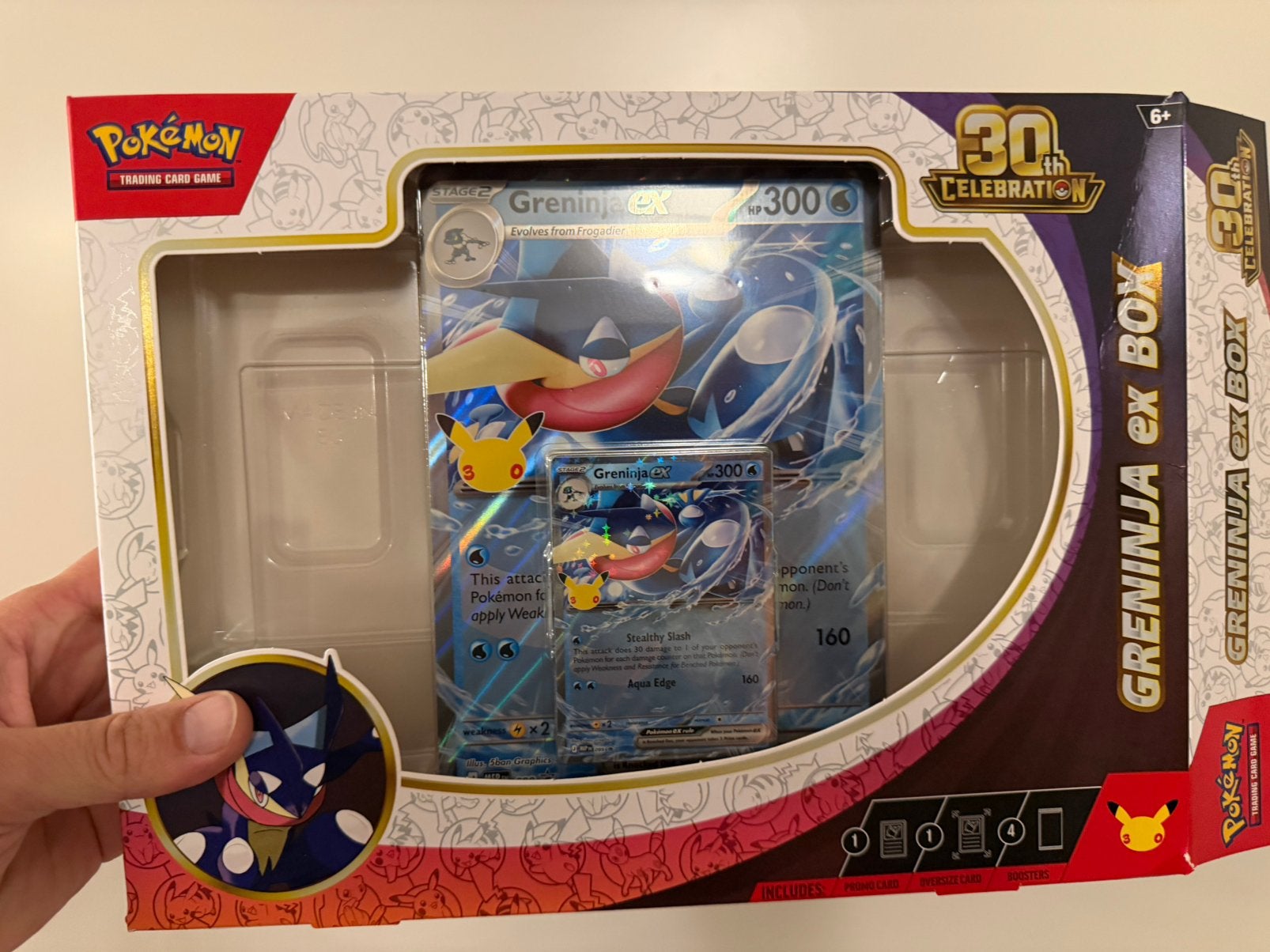 Pokémon 30th celebration Greninja promo + grote promo, Ophalen of Verzenden, Zo goed als nieuw, Overige typen