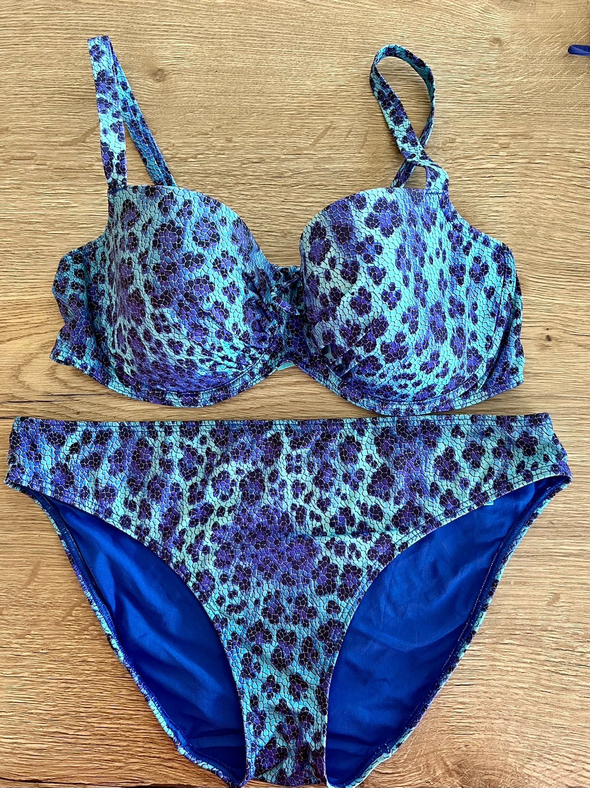 Prima fonna 80D bbh broekje leopard blauw print, Bikini, Gedragen, Verzenden, Blauw