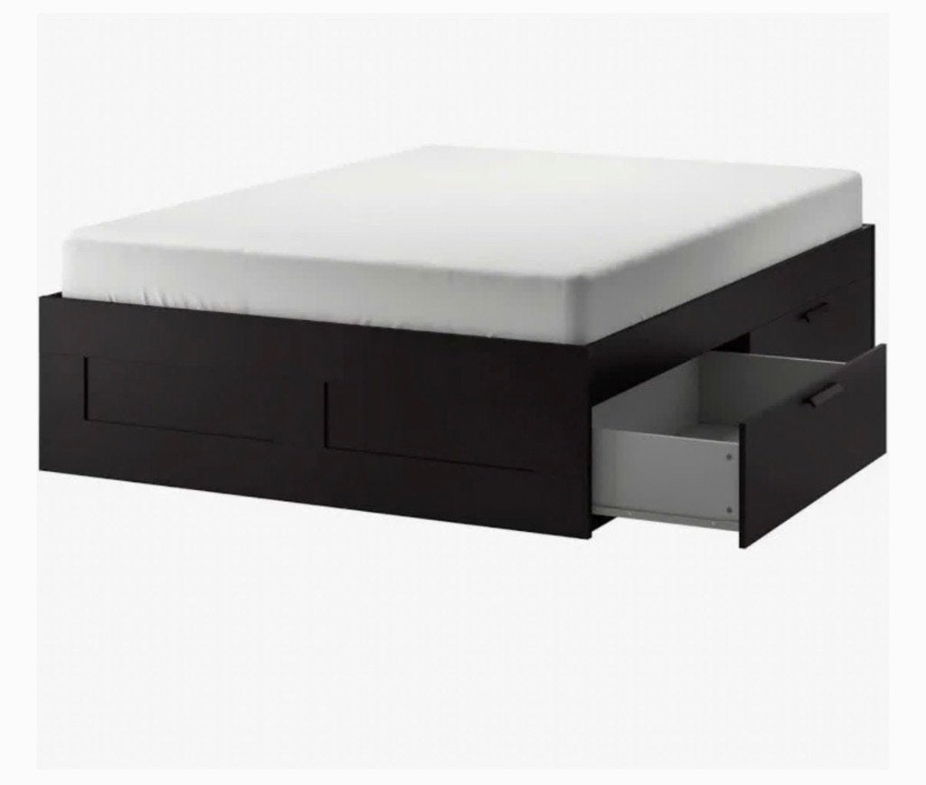 IKEA Bed 160cm BRIMNES met lades!, Ophalen, Zwart, Tweepersoons, 160 cm