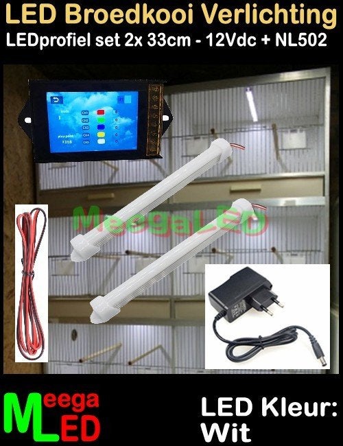 LED profiel strip NL502 SET 2x 33cm Broedkooi Kweekkooi, Ophalen of Verzenden, Nieuw, Aluminium, Broedkooi of Kweekkooi