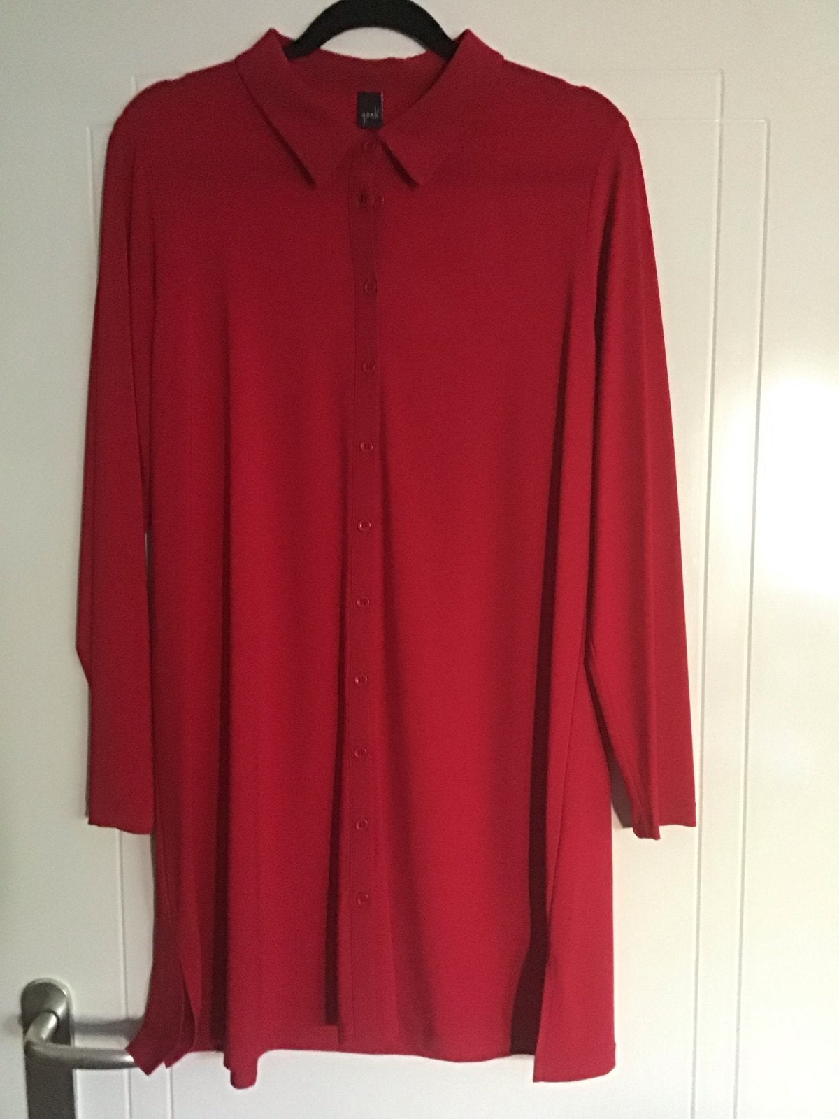 Lange rode blouse - 1x gedragen en gestoomd maat 40/42, Ophalen of Verzenden, Zo goed als nieuw, Maat 42/44 (L), Rood
